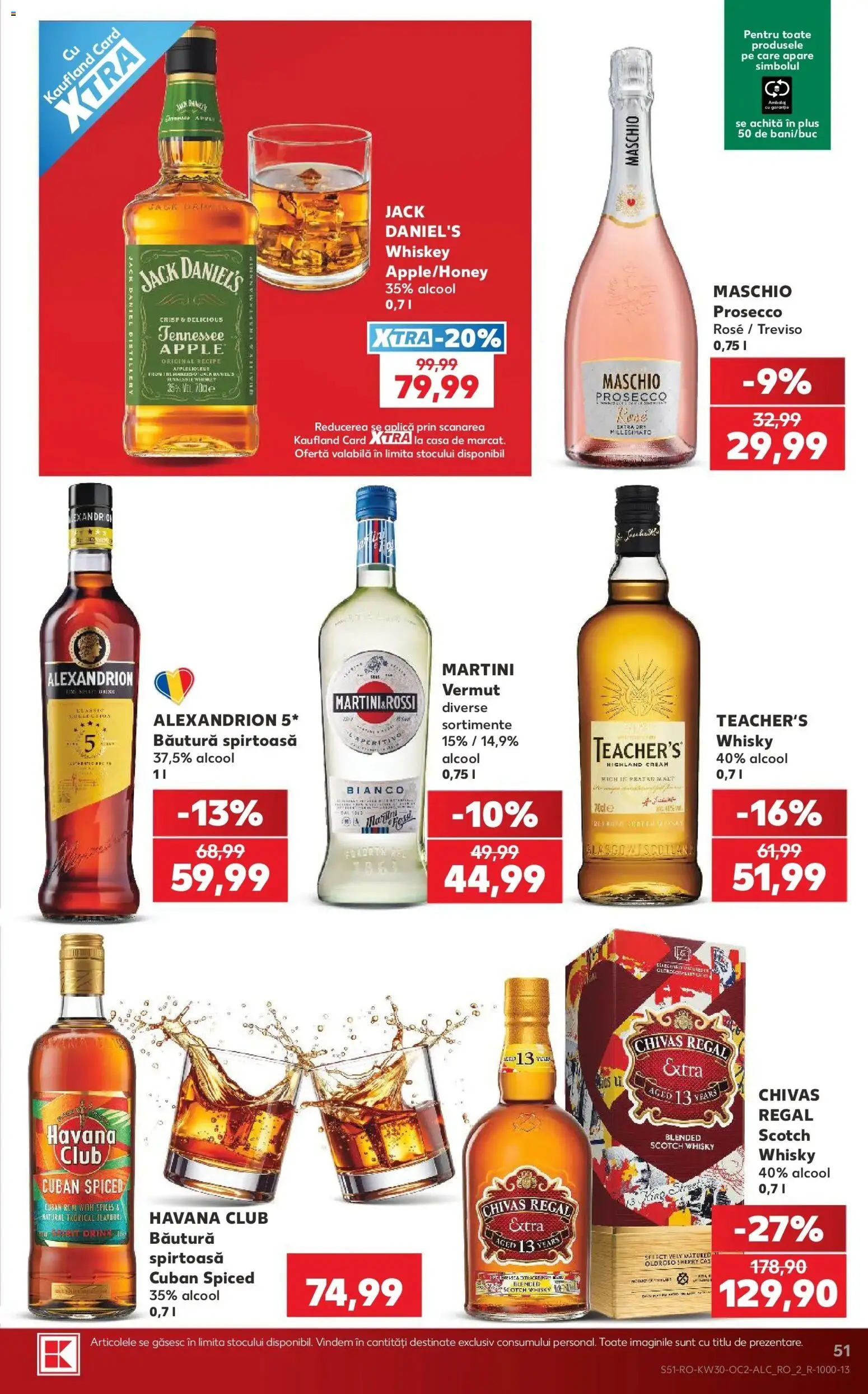 Noul catalog Kaufland – valabil de la 22.07.2026 | Pagină: 51 | Produse: Aplică, Scotch Whisky, Martini, Plus