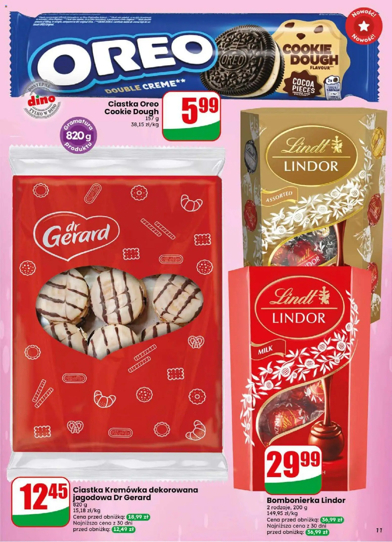 Dino gazetka od 02.09.2026 | Strona: 11 | Produkty: Bombonierka, Kremówka, Lindor, Ciastka