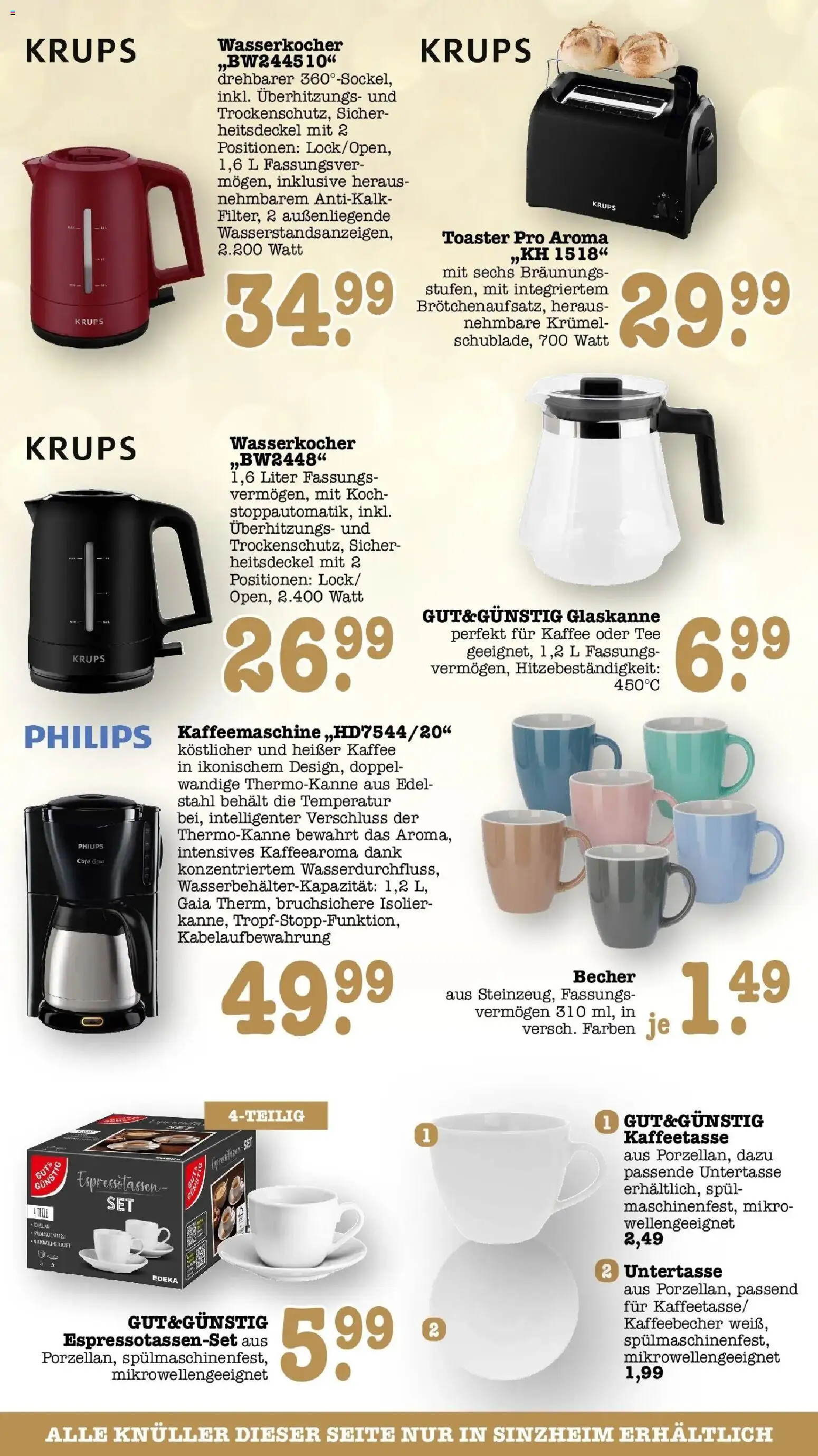 E center Prospekt Kuppenheim-Oberndorf (ab 12.10.2026) zum Blättern | Seite: 68 | Produkte: Krups, Toaster, Kaffee, Tee