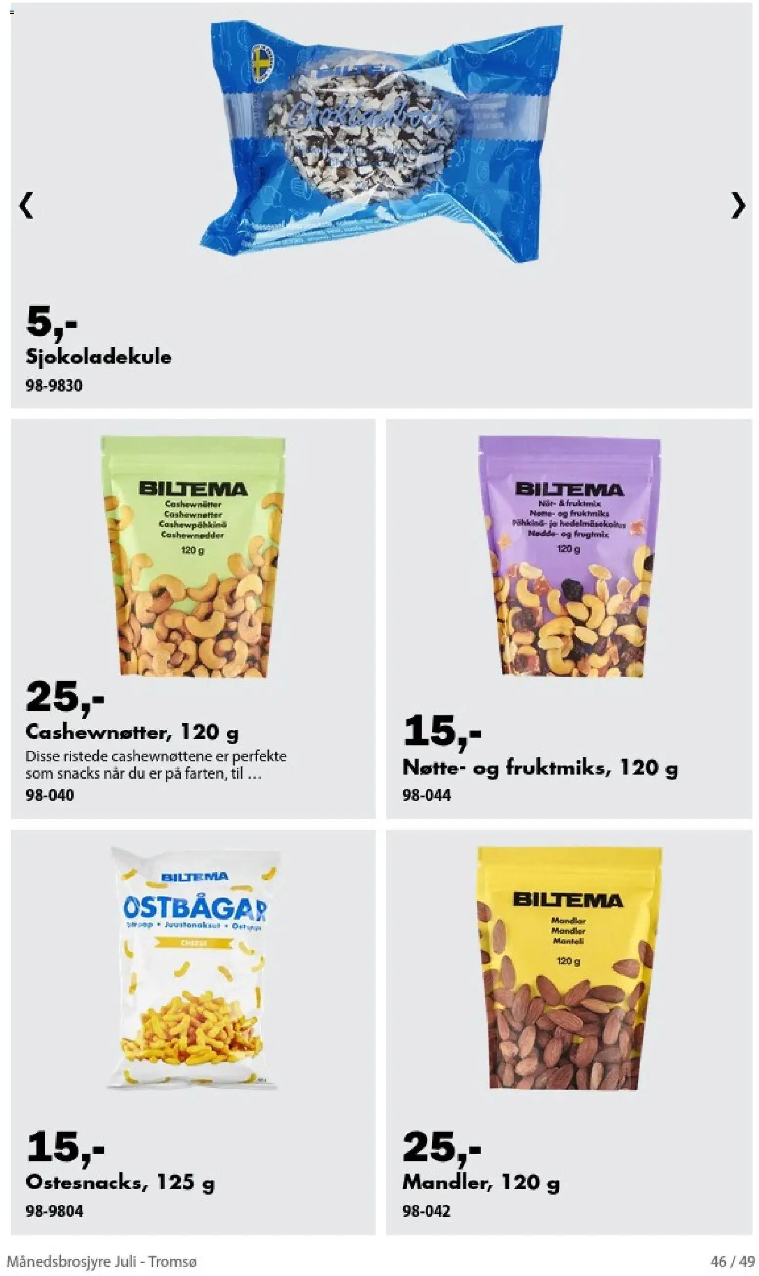 {H1} | Side: 46 | Produkter: Snacks, Cashewnøtter