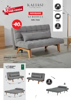 Pré-visualização Espaço Casa - Catálogo Kaliási - Sofás Camas válido de 21.07.2025 | Página: 6 | Produtos: Cama, Almofada, Sofá