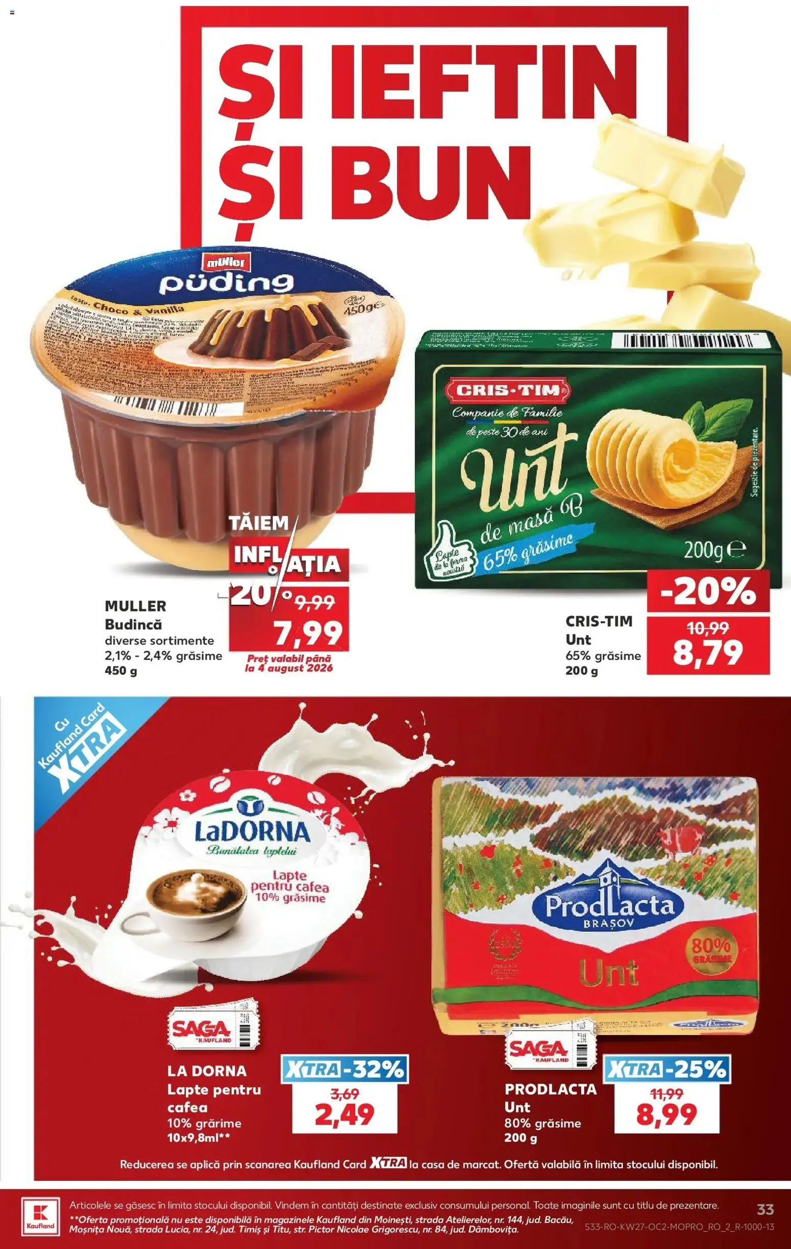 Noul catalog Kaufland – valabil de la 01.07.2026 | Pagină: 33 | Produse: Masă, Lapte, Cafea, Pește