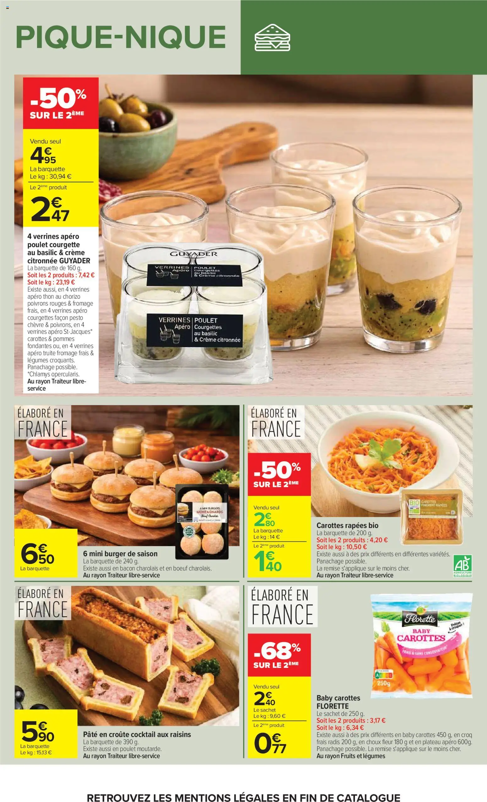 {H1} | Page: 20 | Produits: Carottes, Pesto, Pommes, Mini burgers