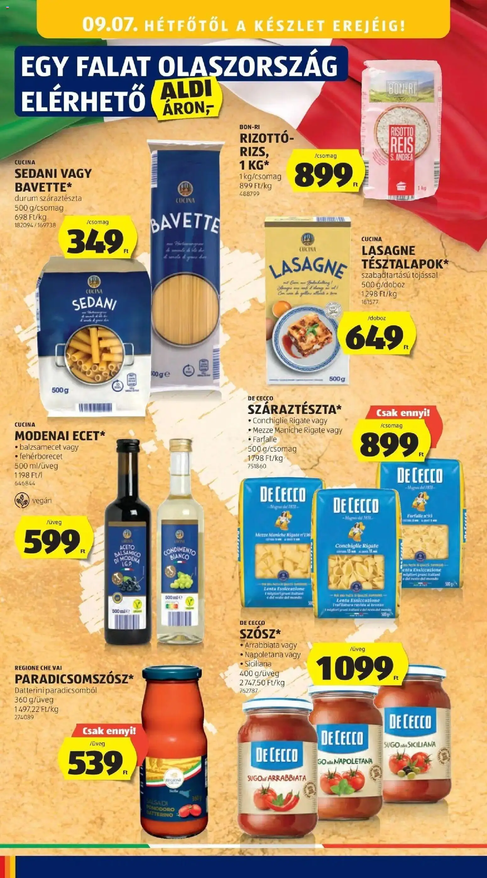 Aldi aktuális akciós újság - 2026.08.29. -tól/töl > akció, lapozható szórólap 🛍️ | Oldal: 22 | Termékek: Balzsamecet, Feherborecet, Vegán, Száraztészta