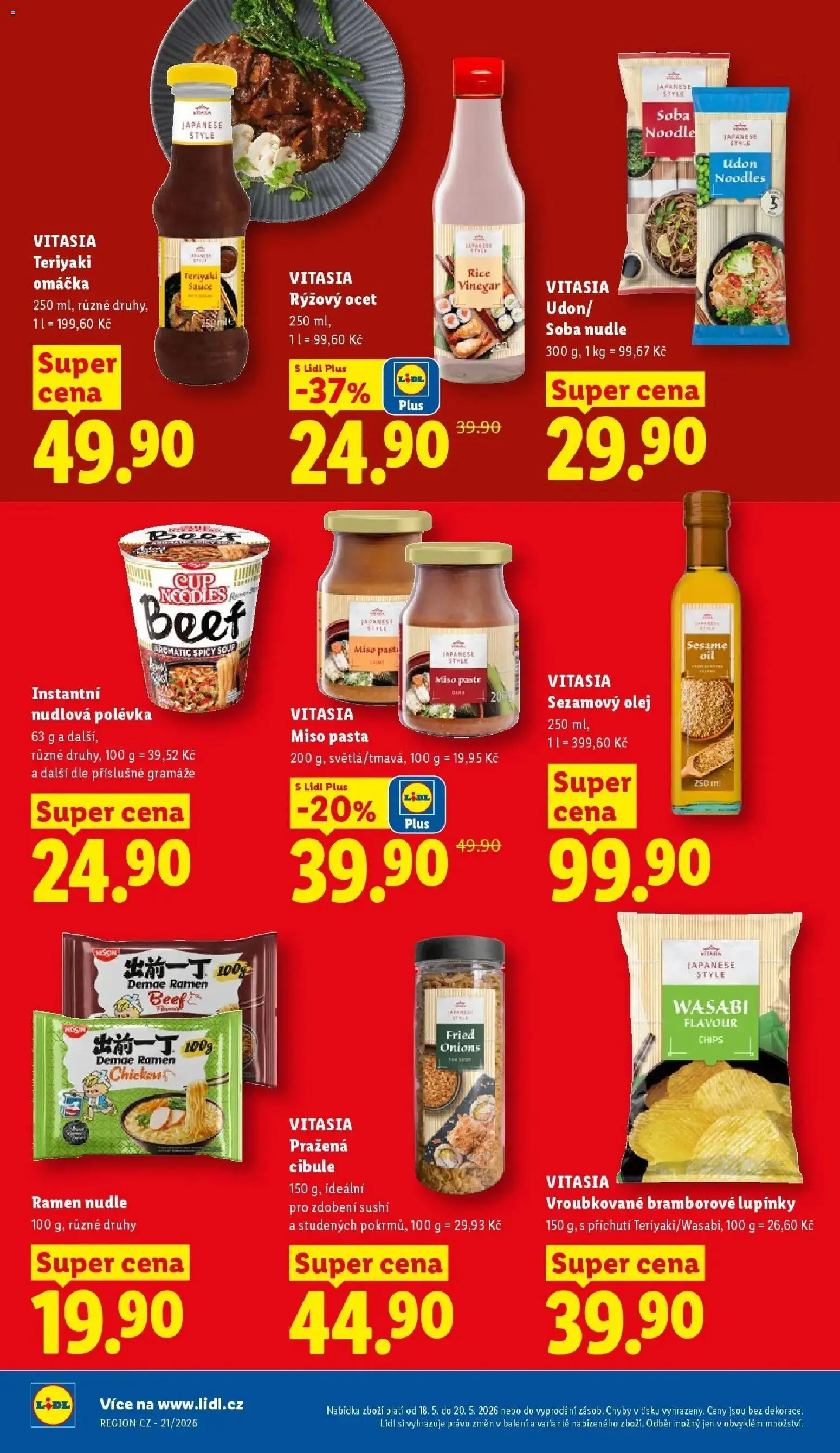 Lidl aktuální leták od 18.05.2026 | Strana: 16 | Produkty: Wasabi, Olej, Soba nudle, Rýžový ocet