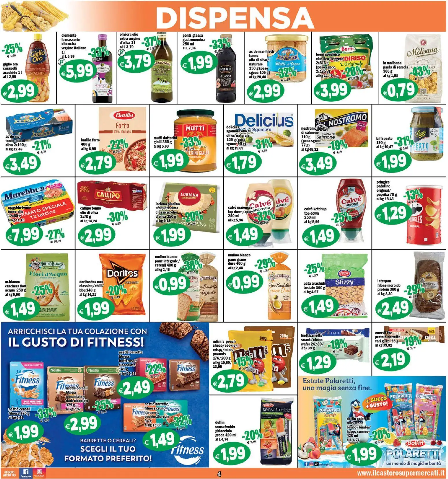 Volantino Il Castoro del 01/07/2026 | Pagina: 4 | Prodotti: Cioccolato, Patatine, Pasta, Arachidi