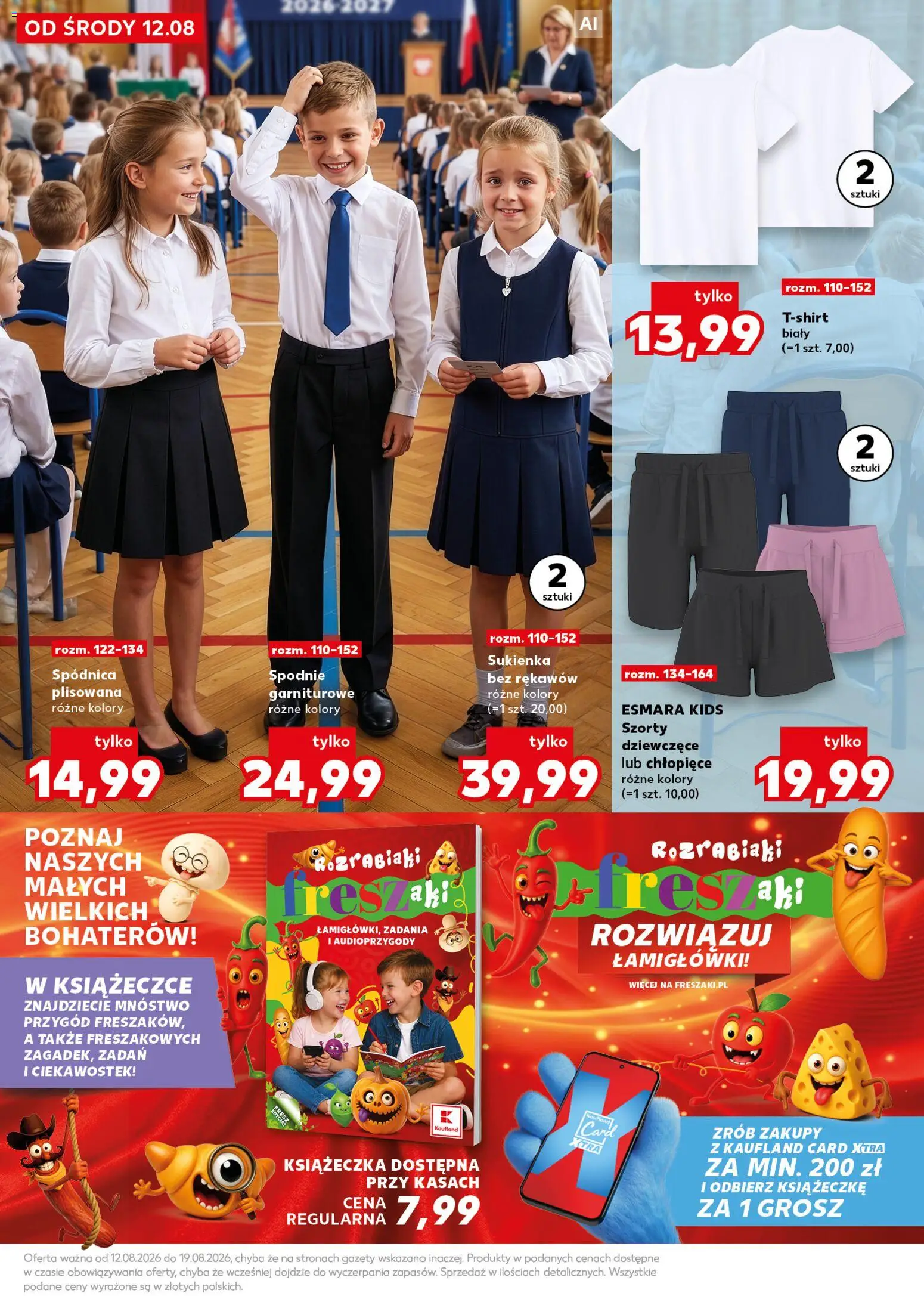 Kaufland gazetka - Wszystko do szkoły od 12.08.2026 | Strona: 40 | Produkty: Szorty, Spodnie, Sukienka, Gazety