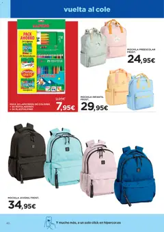 Vista previa Hipercor catálogo válido desde el 30/07/2026 | Página: 40 | Productos: Mochila
