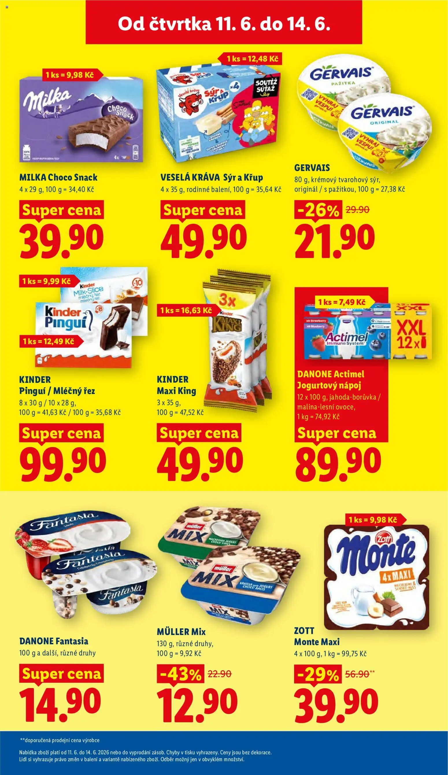 Lidl leták od 11.06.2026 | Strana: 21 | Produkty: Milka, Cream cheese, Gervais, Actimel