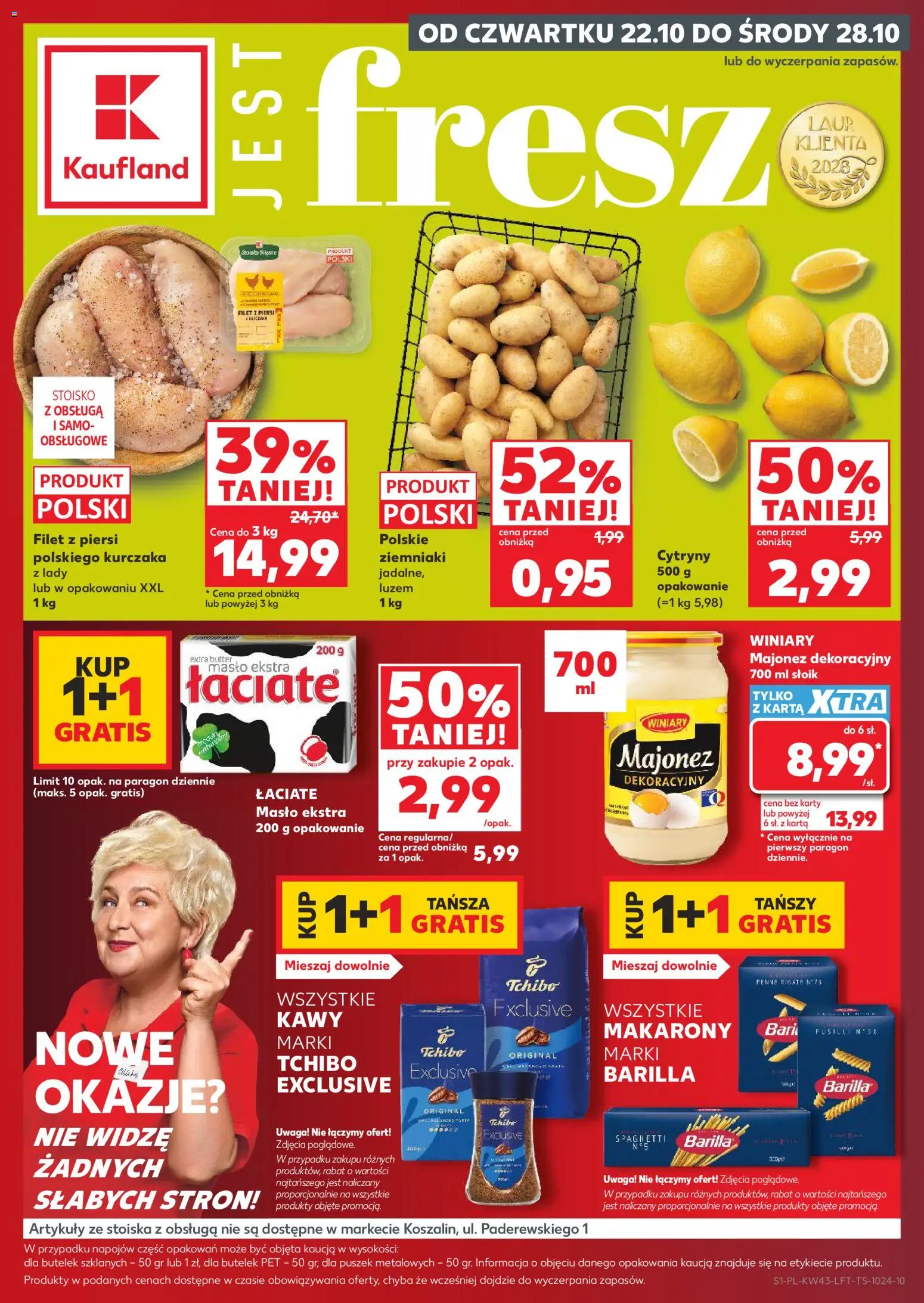 Kaufland gazetka od 22.10.2026 | Strona: 1 | Produkty: Karta, Tchibo exclusive, Cytryny, Makarony