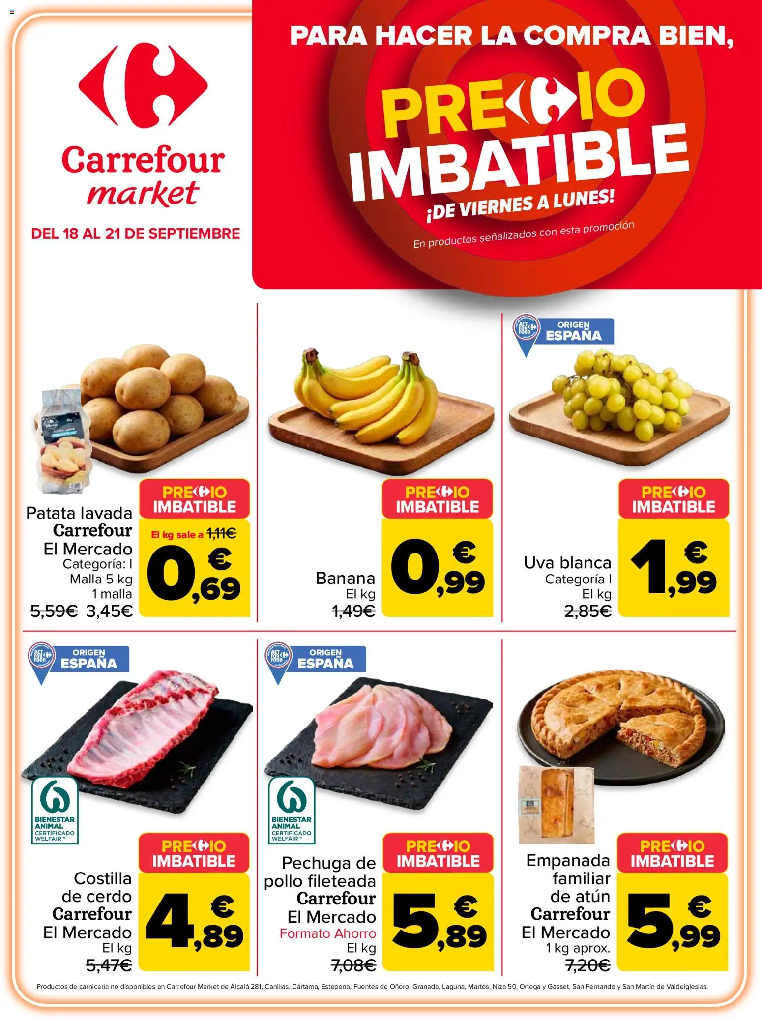 Carrefour Market Precio Imbatible │ válido desde el 18/09/2026 | Página: 1 | Productos: Atún, Cerdo, Pollo