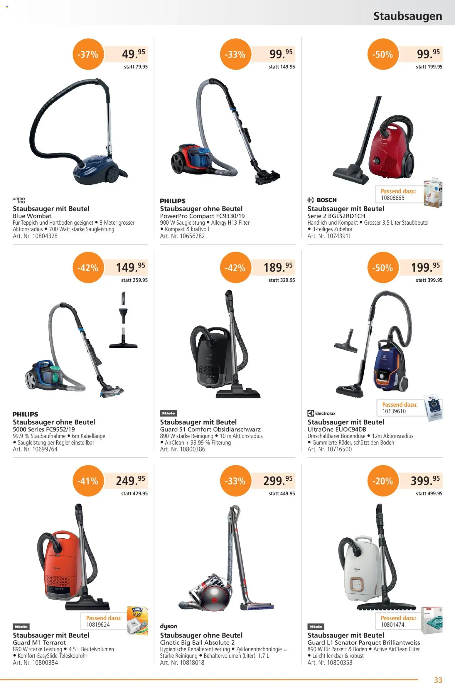 Fust aktionen – gültig ab 26.10.2026 | Seite: 33 | Produkte: Teppich, Staubsauger, Miele, Bosch