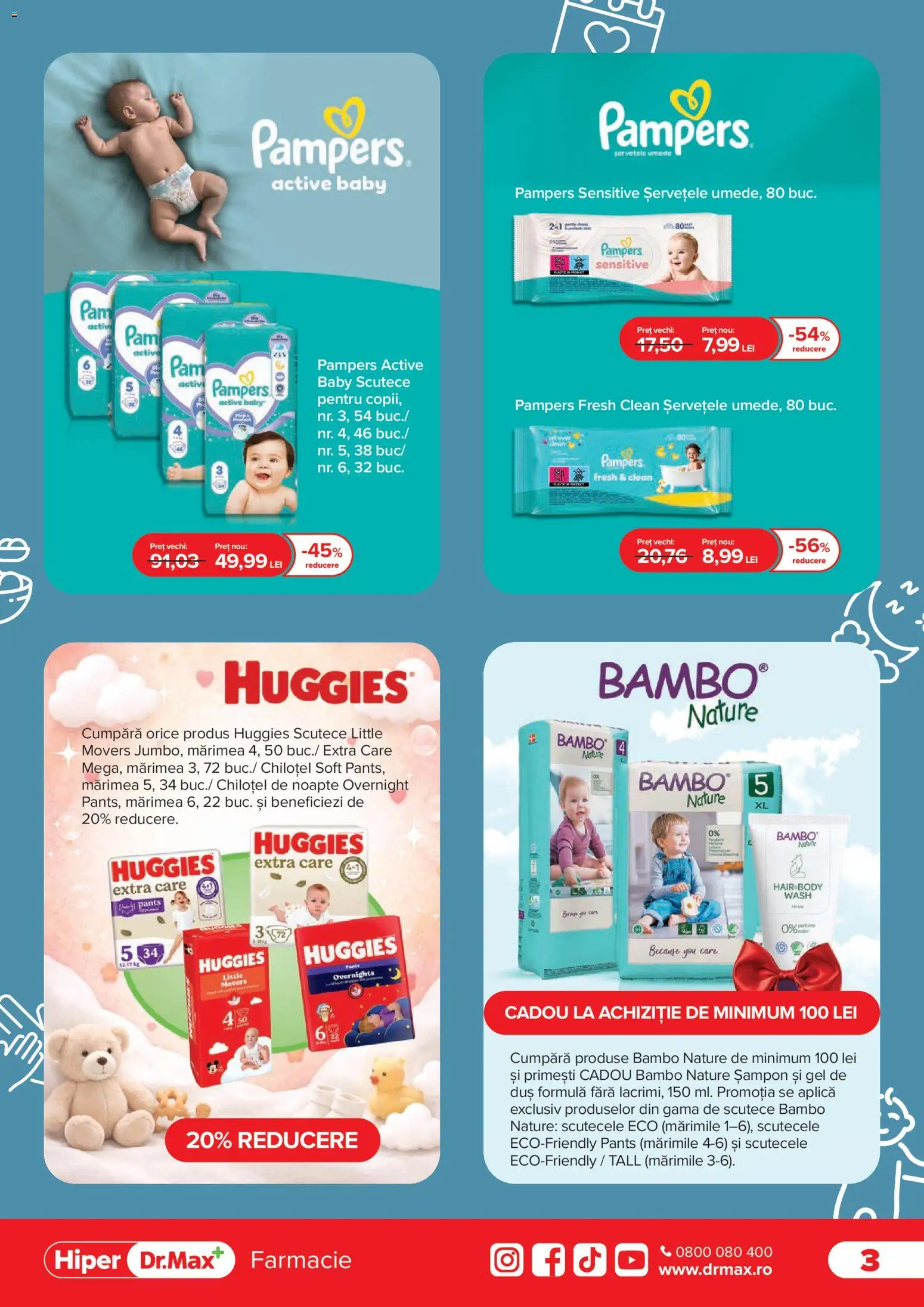 Noul catalog Dr.Max – valabil de la 01.04.2026 | Pagină: 3 | Produse: Pomelo, Body, Duș, Scutece
