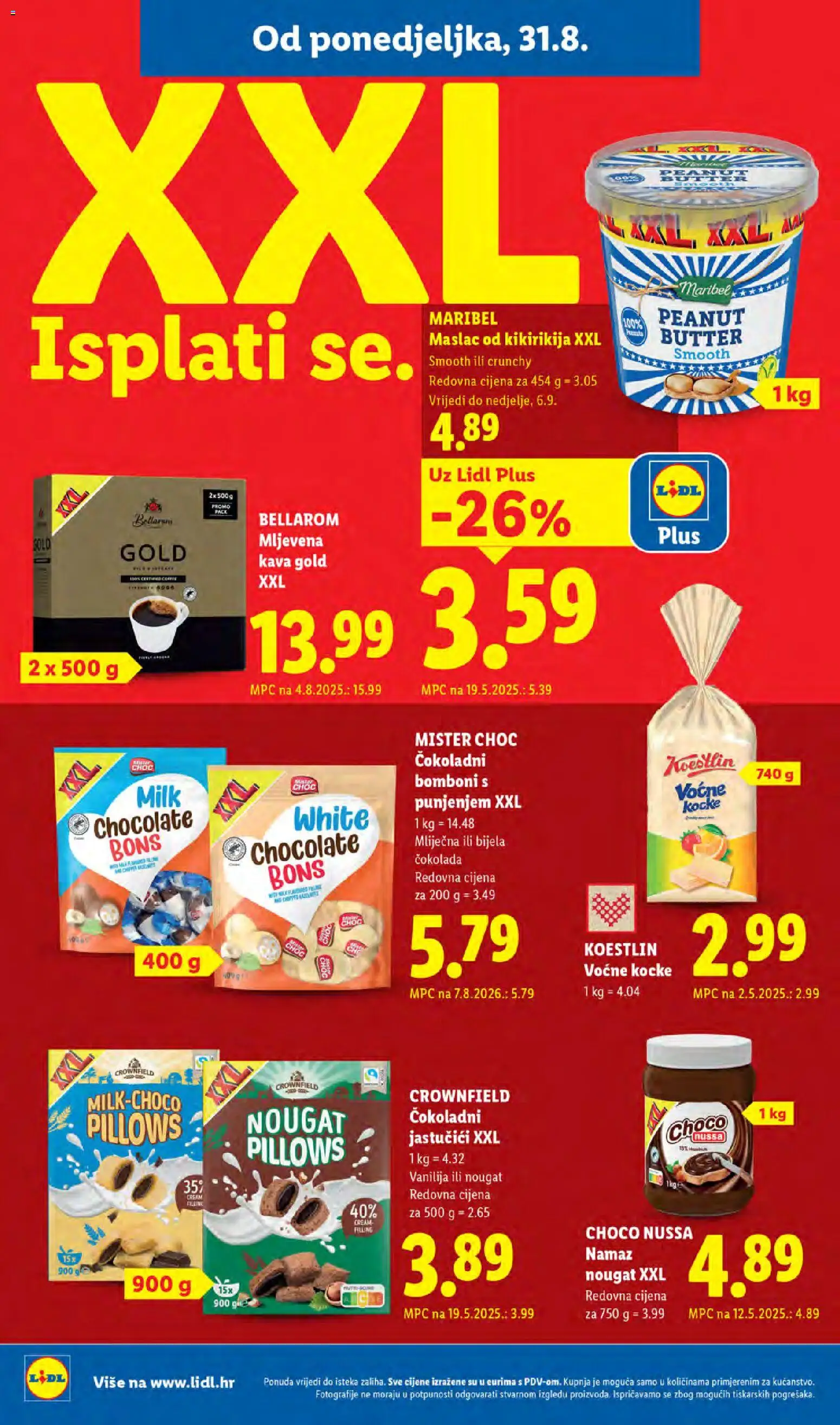 Lidl katalog | vrijedi od 31.08.2026 | Stranica: 8 | Proizvodi: Mljevena kava, Maslac, Čokolada, Maslac od kikirikija