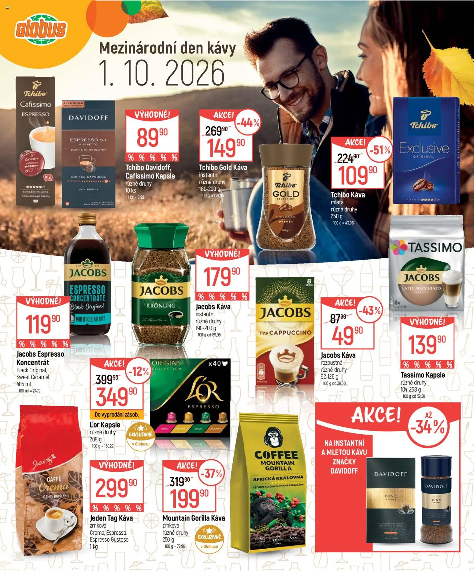 Globus leták - Nápoje od 23.09.2026 | Strana: 12 | Produkty: Tassimo, Kapsle, Tchibo, Crema