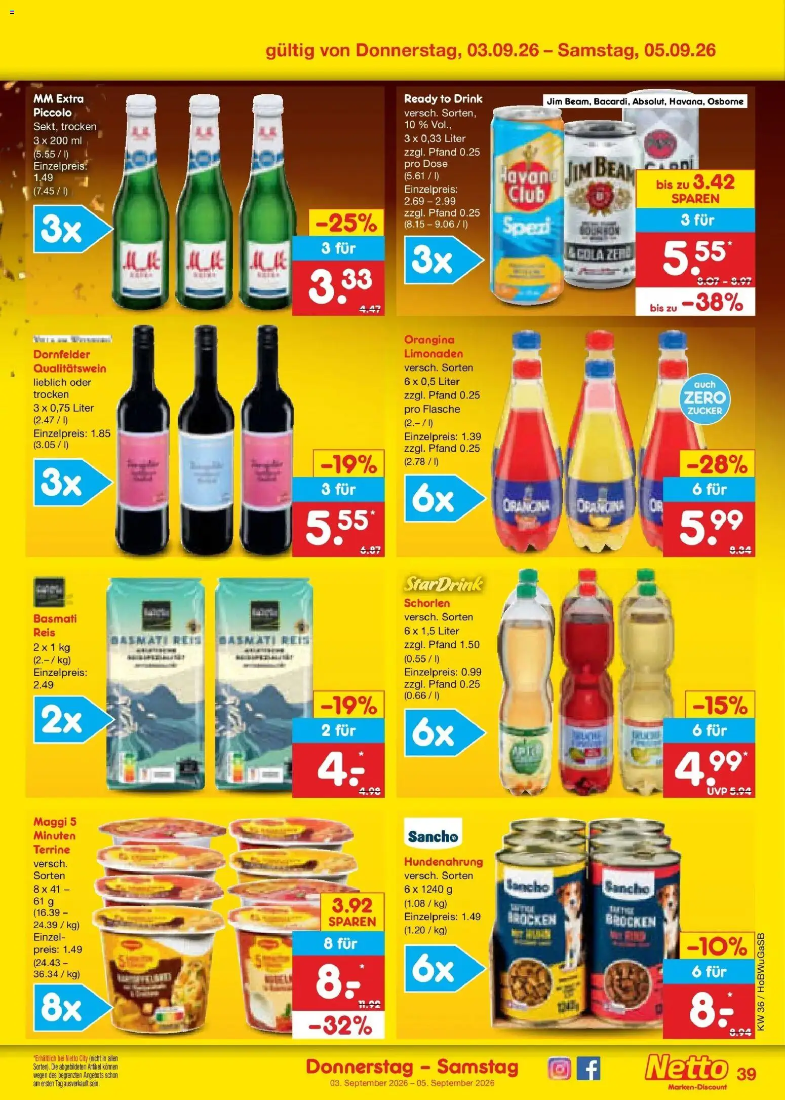 Netto Marken-Discount Prospekt Stemwede-Dielingen (ab 31.08.2026) » Angebote | Seite: 51 | Produkte: Jim beam, Maggi, Osborne, Reis
