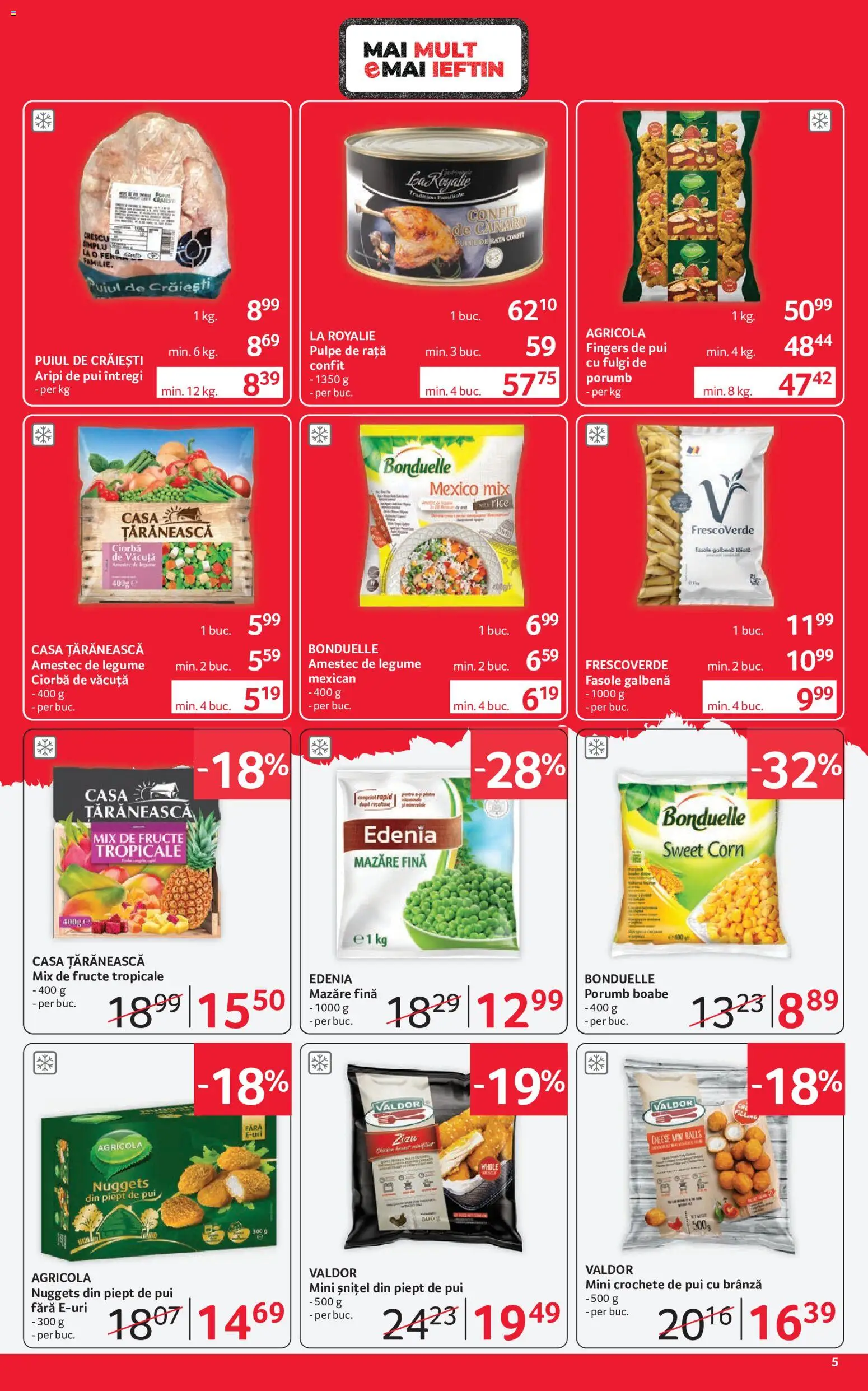 Noul catalog Selgros – valabil de la 15.05.2026 | Pagină: 5 | Produse: Hacıyatmaz Kedi Oyuncağı, Rață, Amerikan servis, Legume