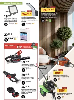 Pré-visualização Leroy Merlin Catálogo válido de 01/10/2026 | Página: 16 | Produtos: Candeeiro, Motoenxada, Motosserra, Projetor