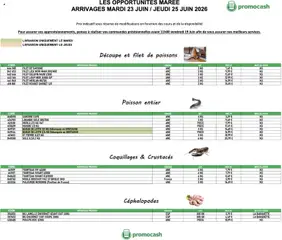 Promocash - Prévisualisation de Promocash Opportunités Marée valide à partir de 23/06/2026