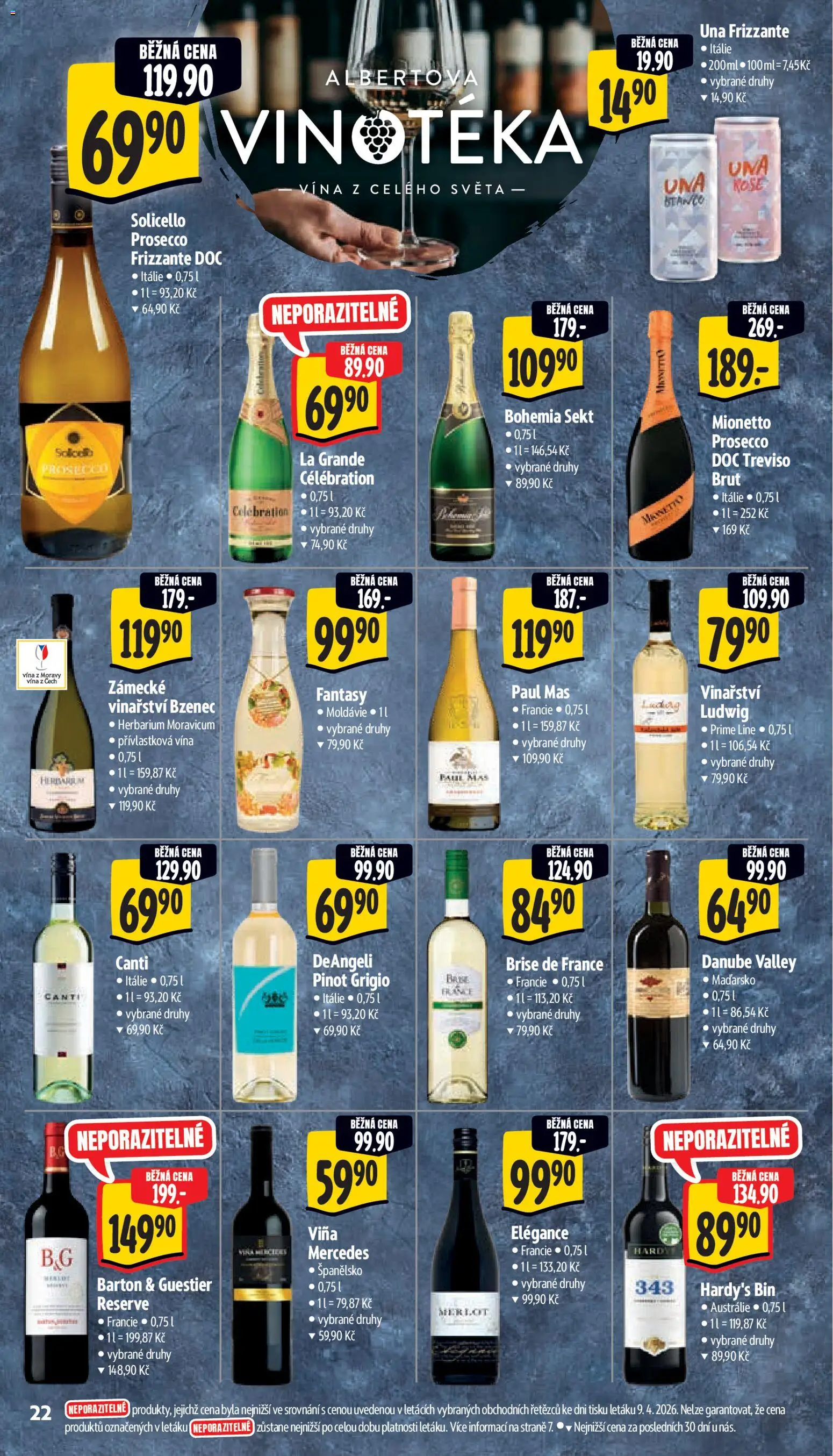 Albert leták - Supermarket od 15.04.2026 | Strana: 30 | Produkty: Prosecco, Bohemia sekt, Sekt, Pinot Grigio