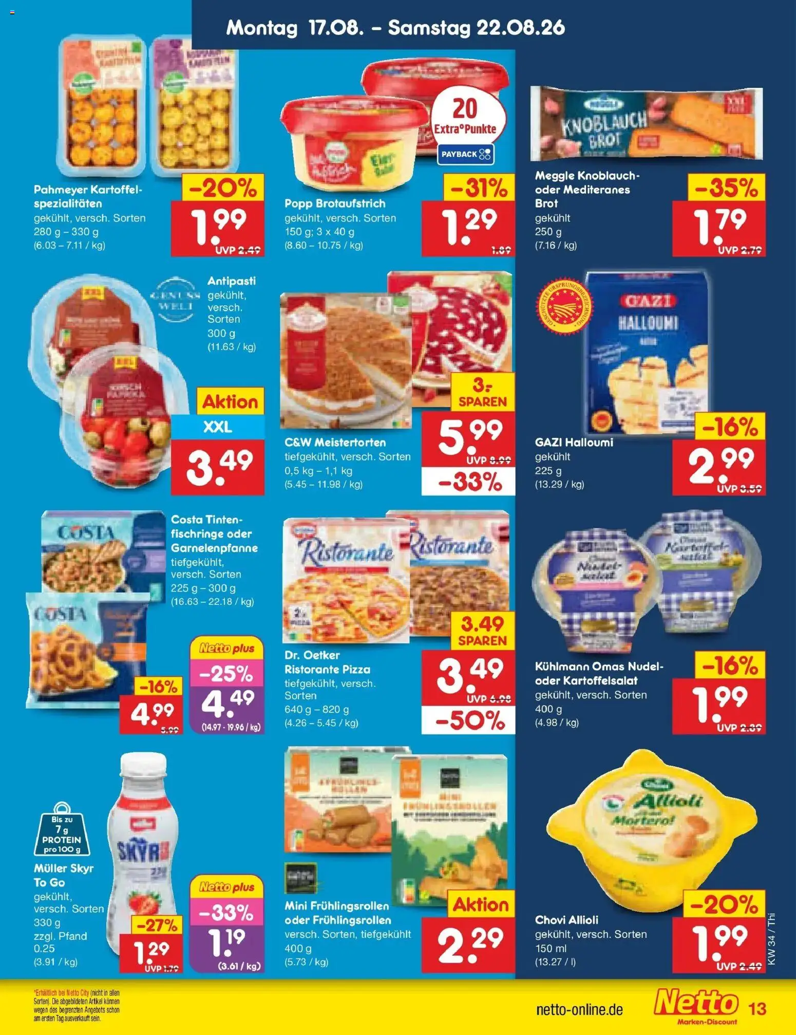 Netto Marken-Discount Prospekt Thiendorf (ab 17.08.2026) » Angebote | Seite: 17 | Produkte: Ristorante, Spezialitäten, Knoblauch, Brot