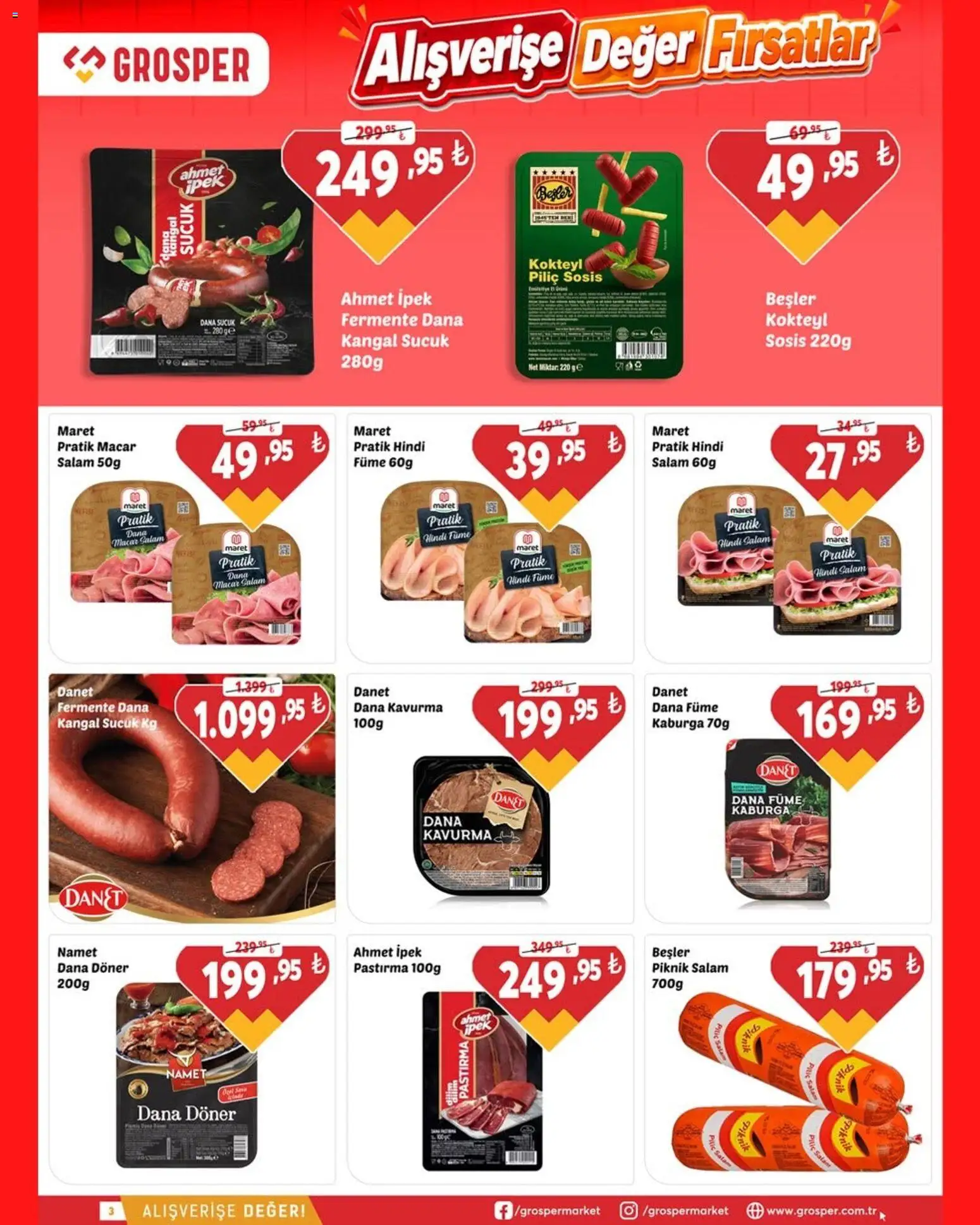 Grosper Katalog - 15 Temmuz 2026 tarihinden itibaren geçerlidir | Sayfa: 3 | Ürünler: Döner, Piliç, Hindi füme, Dana füme