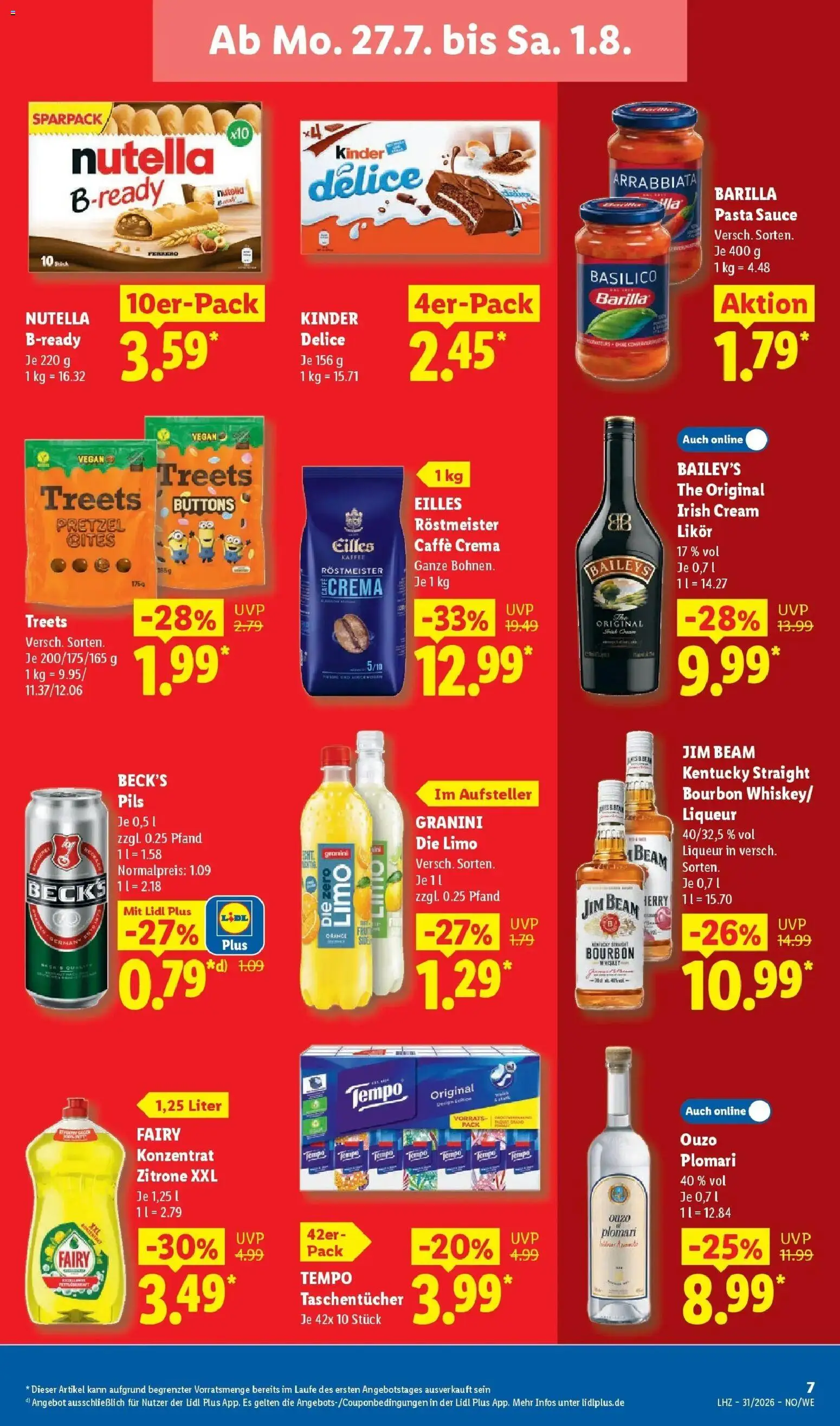 Lidl Prospekt Braunschweig – gültig ab 27.07.2026 | Seite: 17 | Produkte: Pils, Tempo, Granini, Bourbon