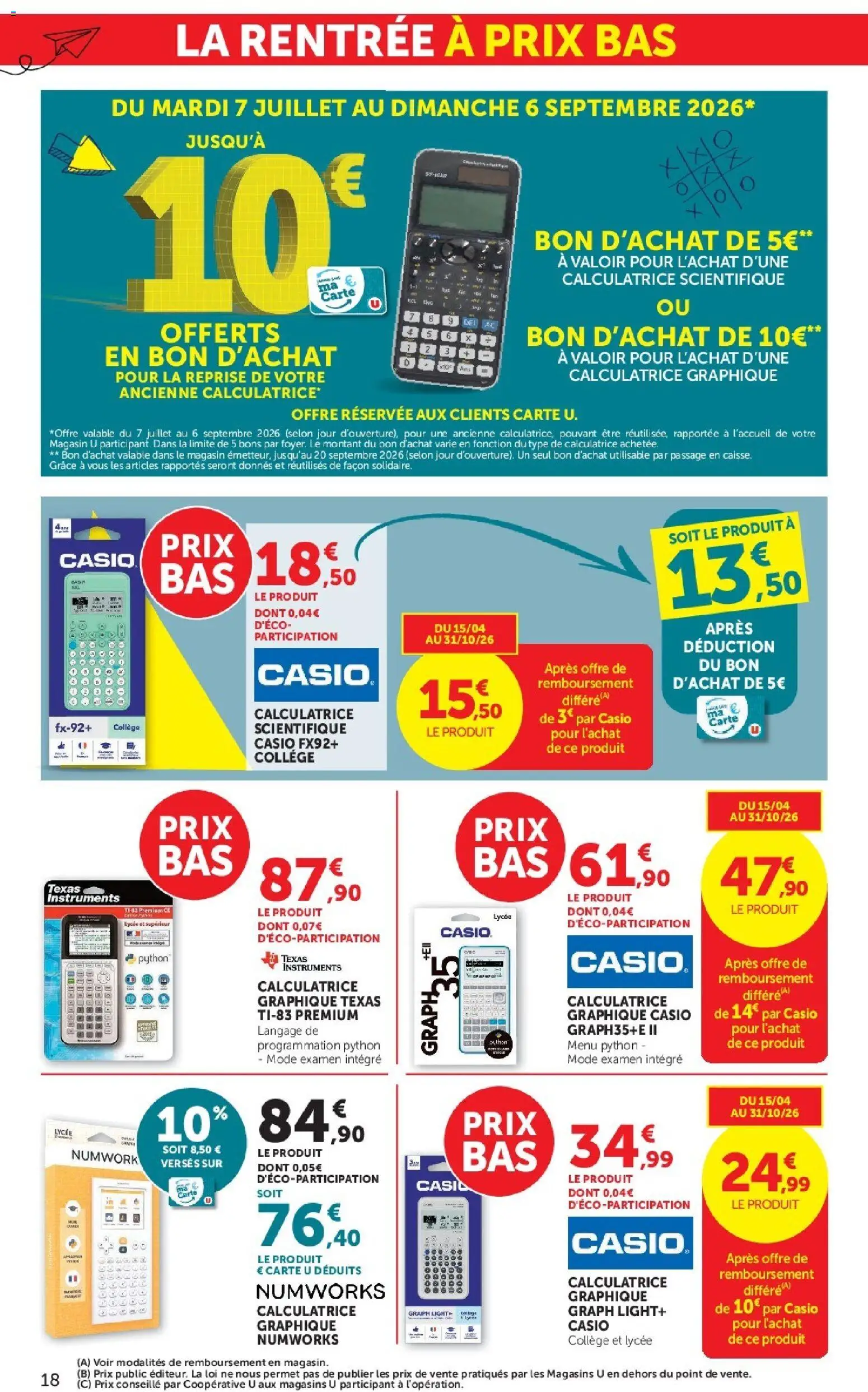 {H1} | Page: 18 | Produits: Calculatrice