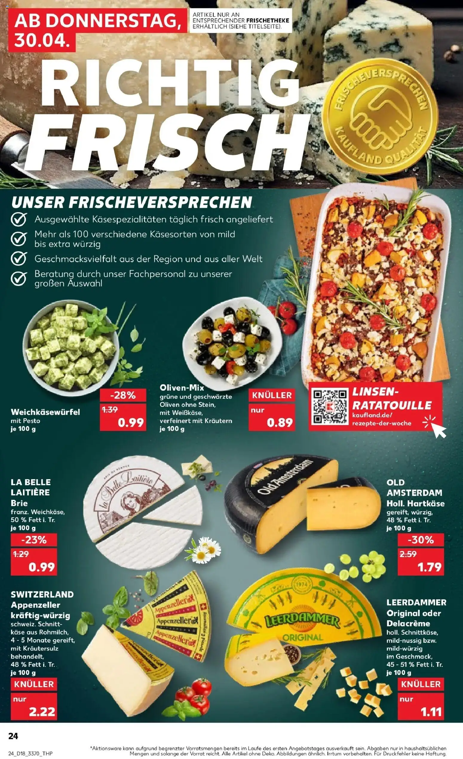 Prospekt Kaufland ab 30.04.2026 » Angebote Online zum Blättern | Seite: 24 | Produkte: Käse, Leerdammer