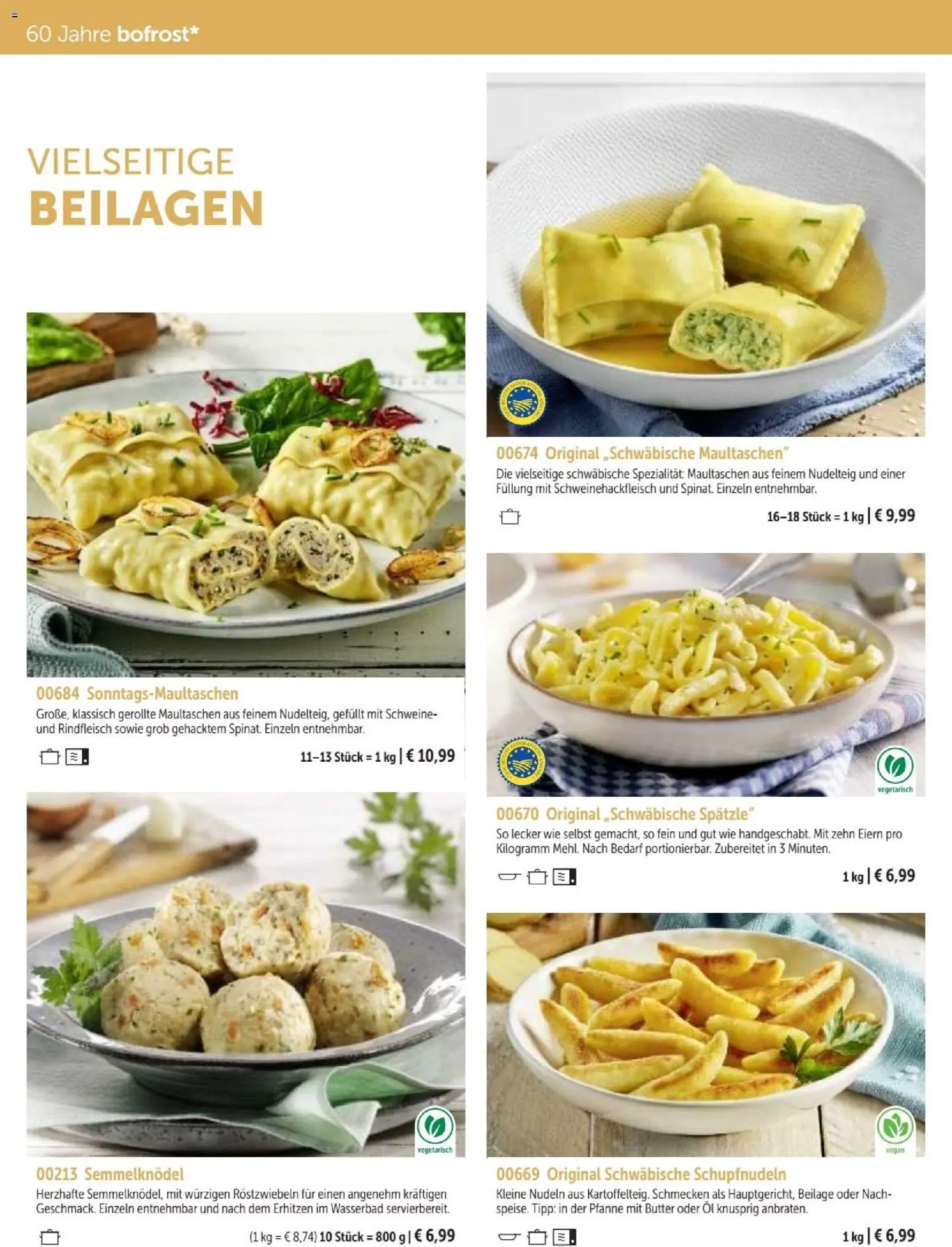 Bofrost Katalog – gültig ab 07.09.2026 | Seite: 52 | Produkte: Öl, Nudeln, Maultaschen, Rindfleisch