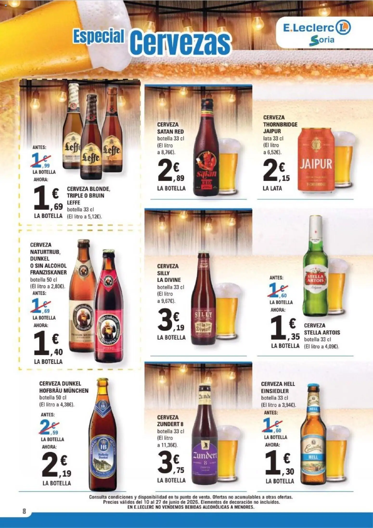 E.Leclerc Soria │ válido desde el 10.06.2026 | Página: 8 | Productos: Cerveza
