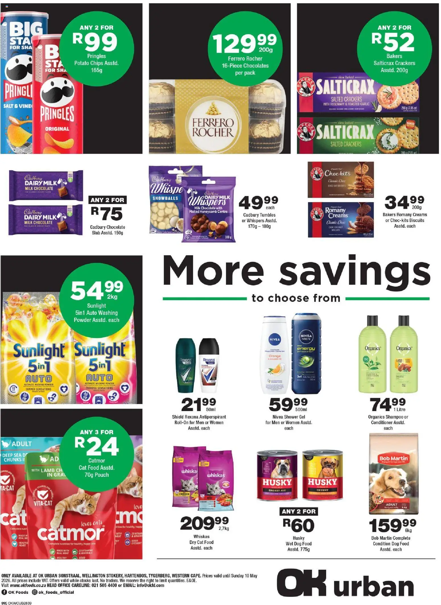 New OK Foods catalogue – valid from 24.04.2026 | Page: 4 | Products: Biscuits, Chocolate, Salt, Cat food
