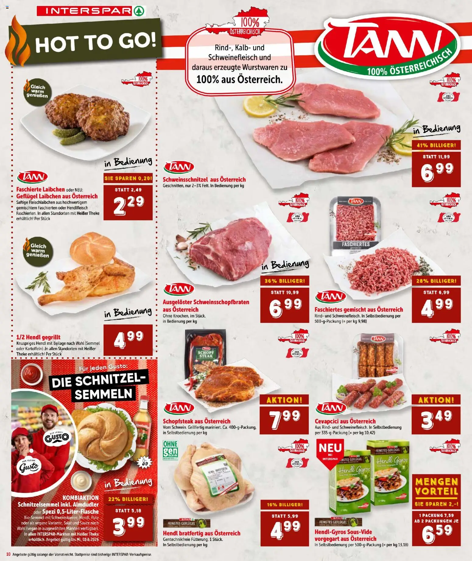Interspar - Flugblatt gültig ab 21.05.2026 | Seite: 10 | Produkte: Salat, Schweinefleisch