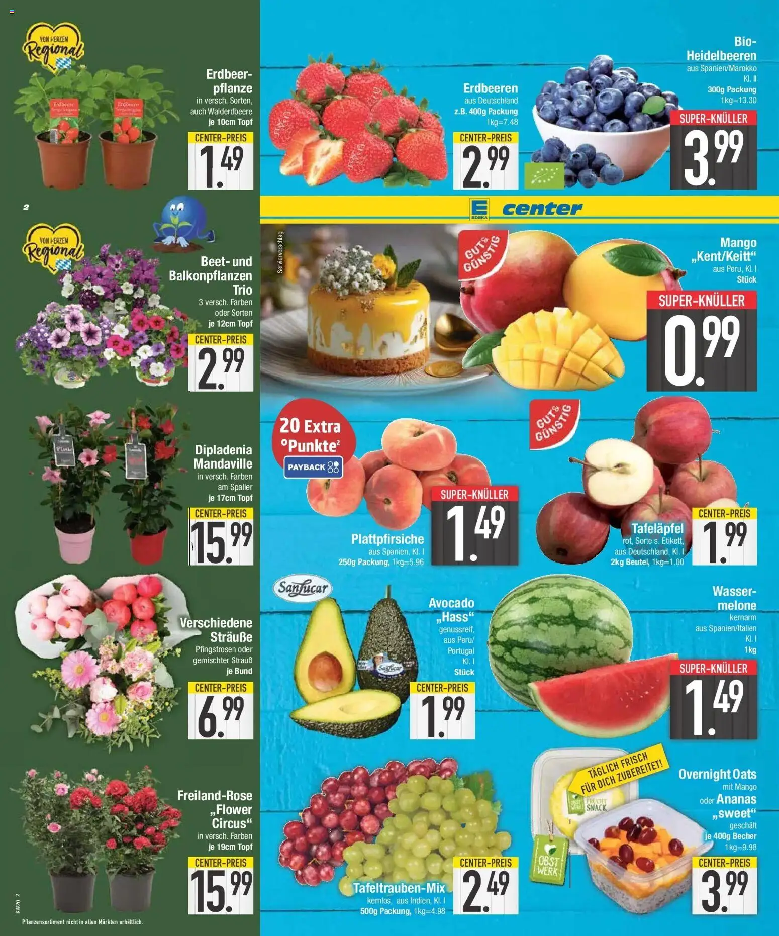 Edeka prospekt München	 – gültig ab 10.05.2026 | Seite: 2 | Produkte: Heidelbeeren, Avocado, Wasser, Mango