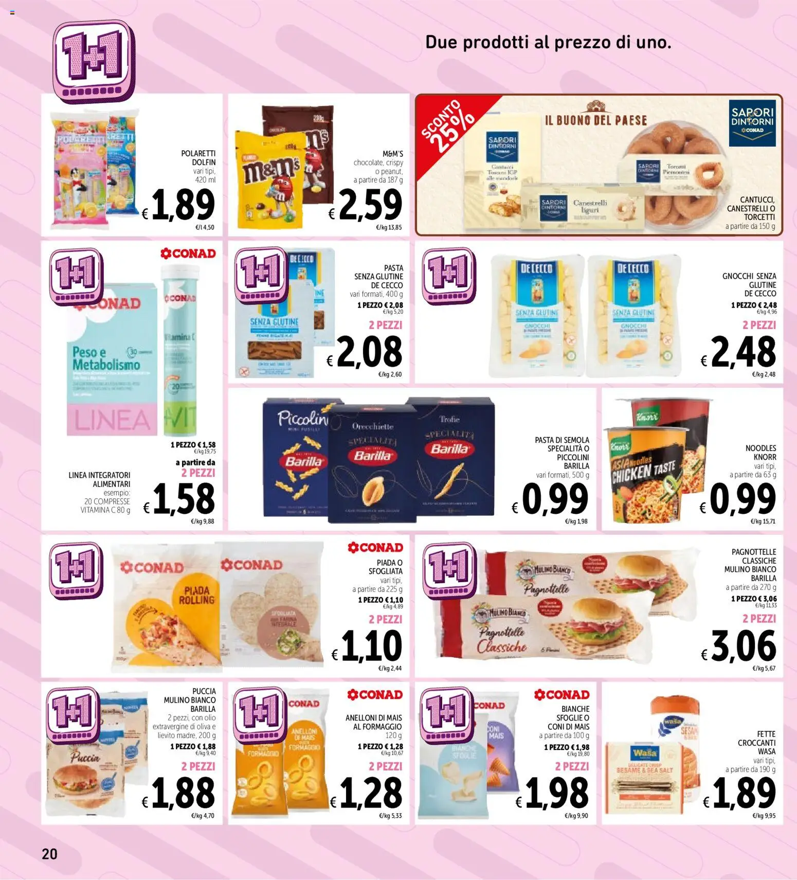 Volantino Spazio Conad del 16.06.2026 | Pagina: 20 | Prodotti: Formaggio, Olio, Pasta, Canestrelli