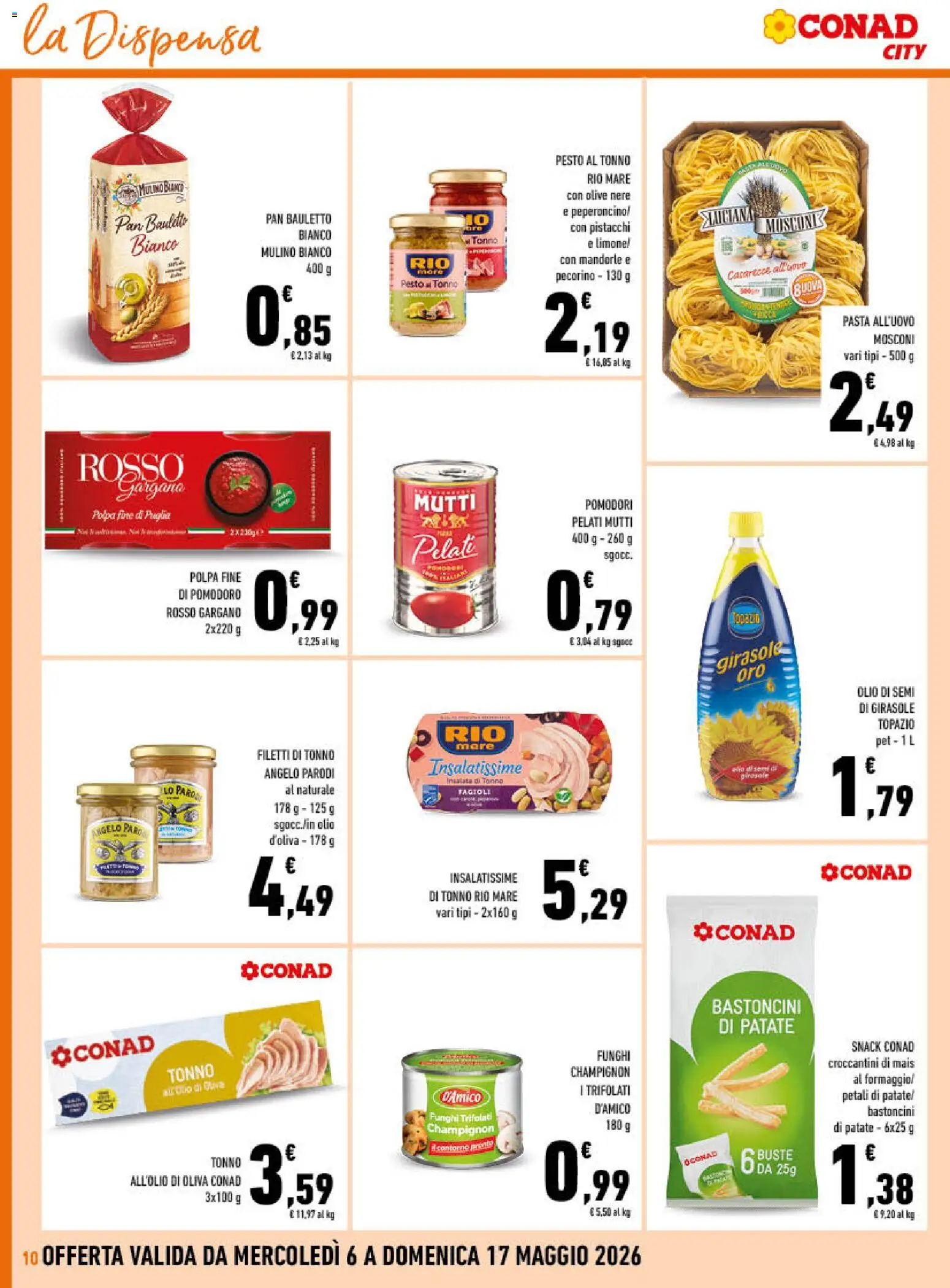 Volantino Conad del 06.05.2026 | Pagina: 10 | Prodotti: Uova, Insalata, Olio, Pasta