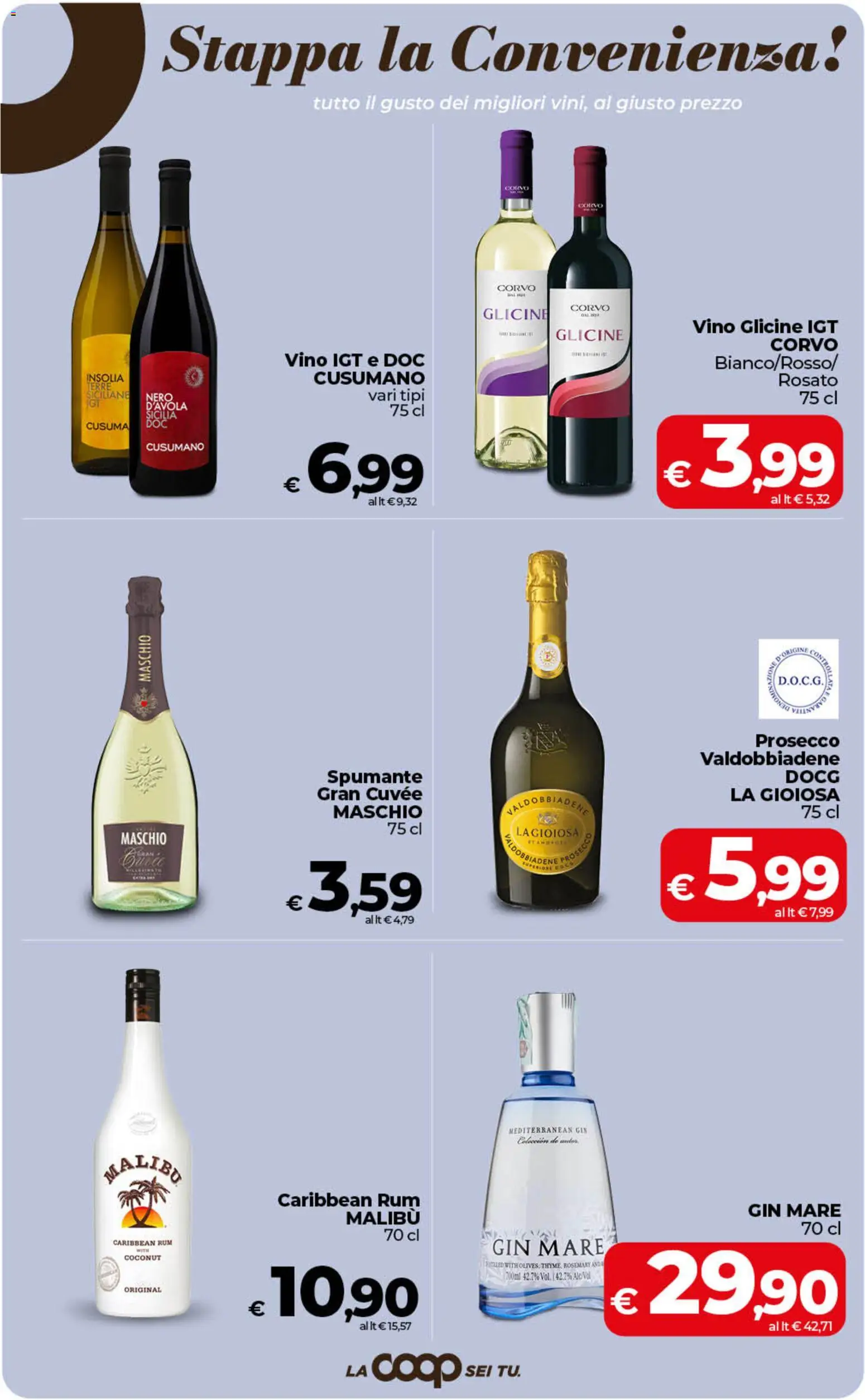 Volantino COOP del 10/07/2026 | Pagina: 34 | Prodotti: Gin, Vino, Rum, Spumante