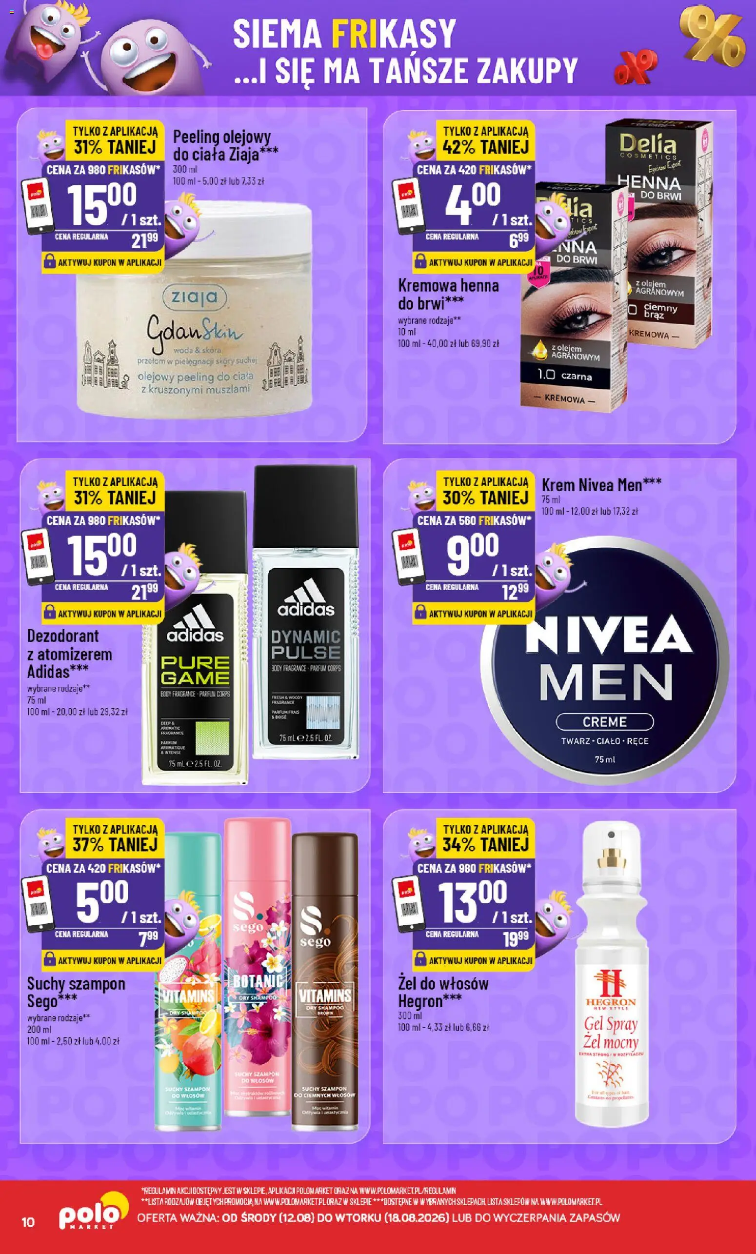 POLOmarket gazetka - Frikasowe Hity od 12.08.2026 | Strona: 10 | Produkty: Szampon do włosów, Szampon, Woda, Suchy szampon