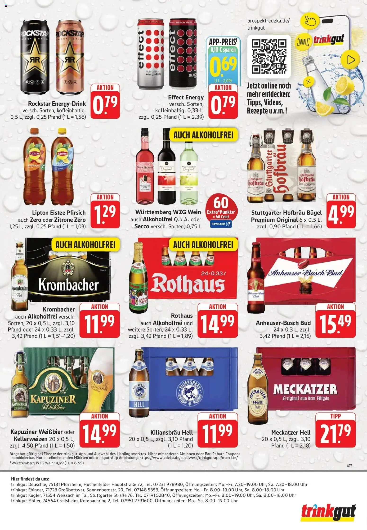 Trinkgut Prospekt Weissach Im Tal (ab 19.10.2026) » Angebote online | Seite: 6 | Produkte: Weißbier, Pfirsich, Krombacher, Wein