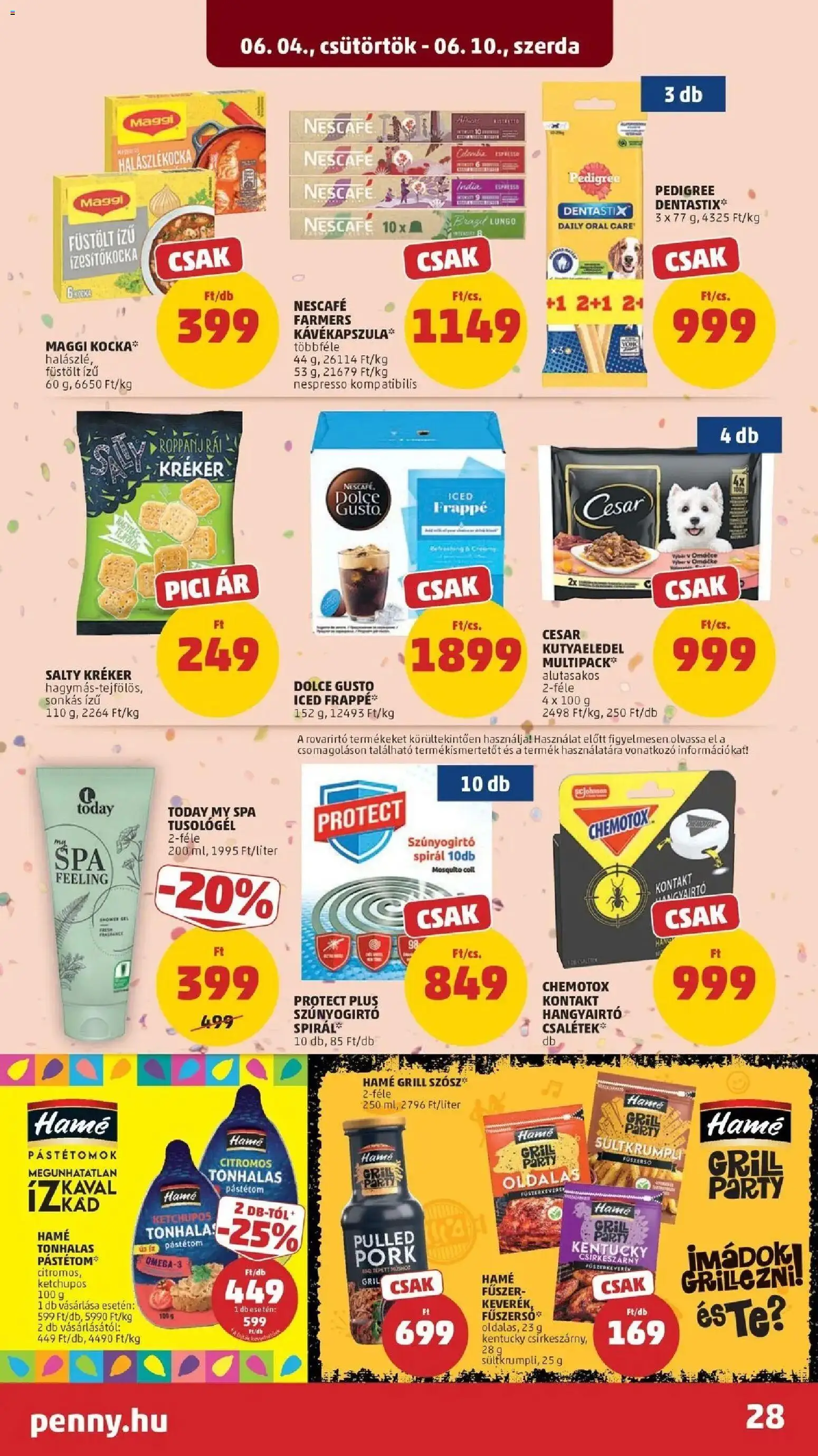 PENNY akciós ujság - amely érvényes a következő dátumtól: 2026.06.04. | Oldal: 28 | Termékek: Maggi, Pástétom, Ketchup, Fűszer