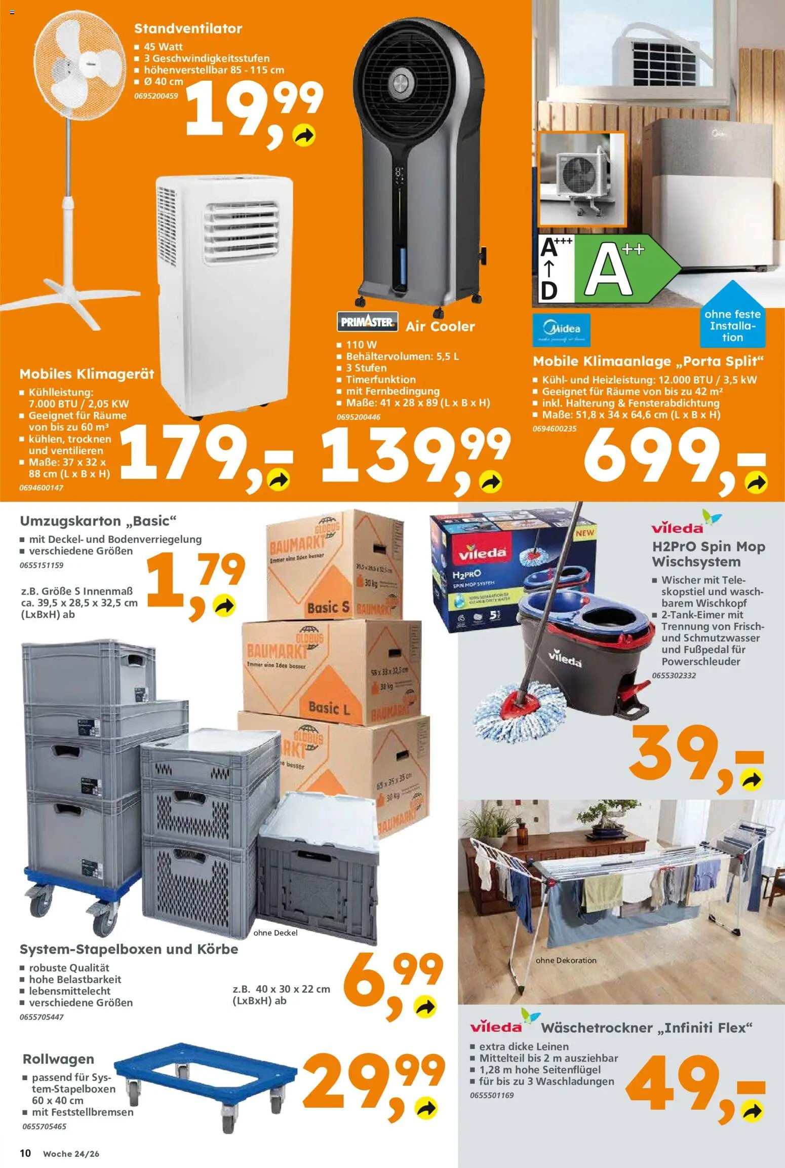 Globus Baumarkt Prospekt Berlin-Treptow – gültig ab 08.06.2026 | Seite: 10 | Produkte: Klimaanlage, Klimagerät