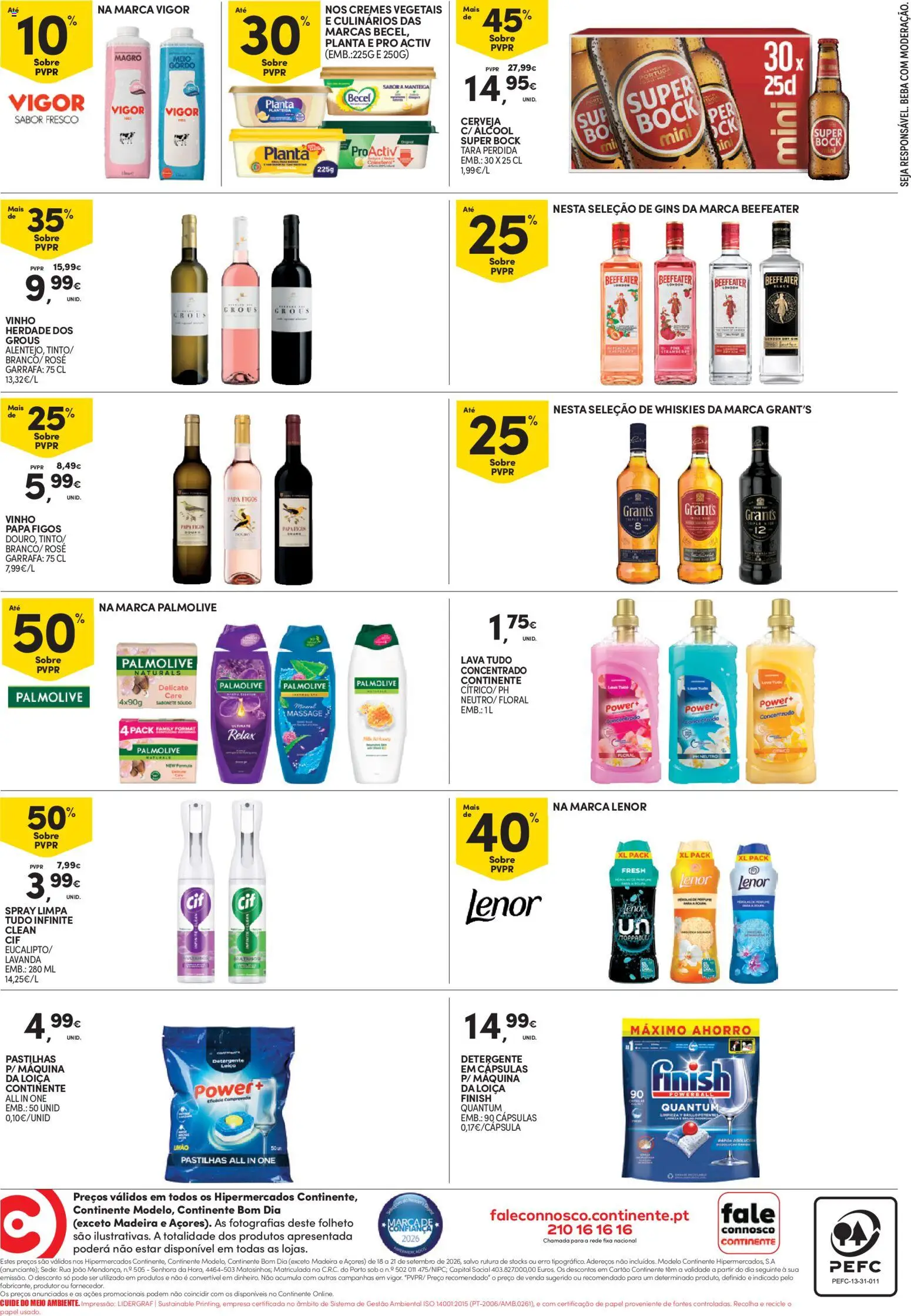 Continente Fim de Semana à Continente │ válido de 18/09/2026 | Página: 4 | Produtos: Figos, Super bock, Detergente, Álcool