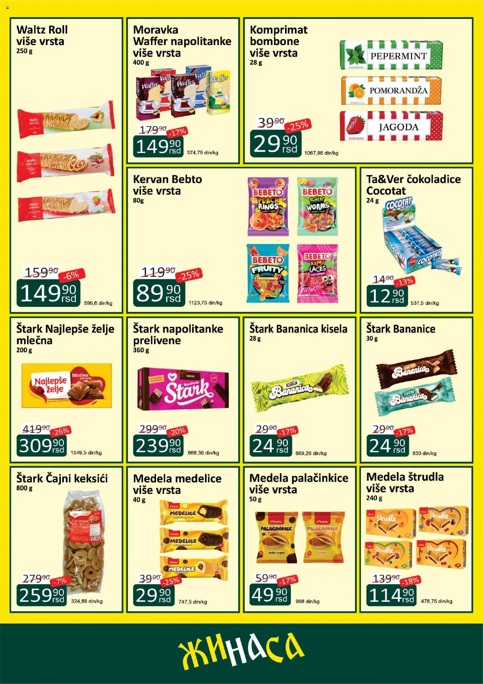ŽINASA katalog - važi od 01.09.2026 | Strana: 7 | Proizvode: Bombone, Kakao, Jagoda, Pomorandza