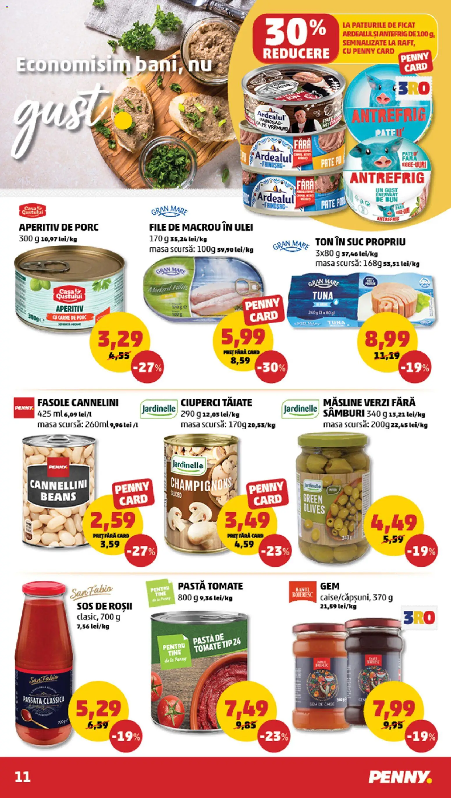 Noul catalog PENNY – valabil de la 03.06.2026 | Pagină: 11 | Produse: Măsline, Gem, Suc, Paste