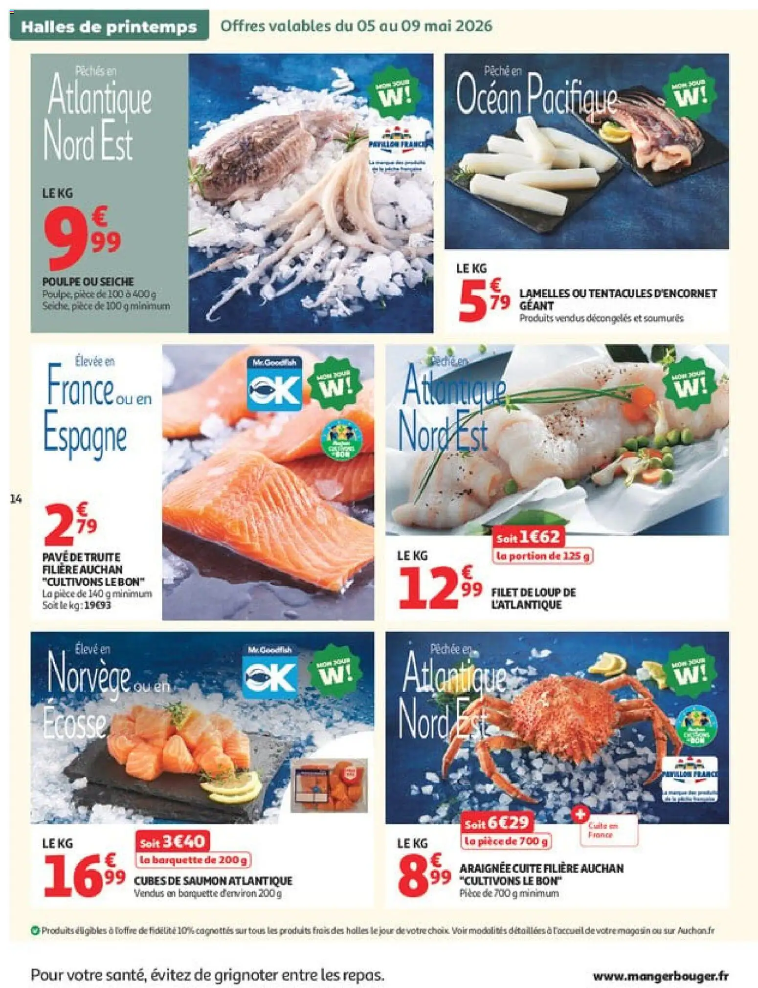 {H1} | Page: 14 | Produits: Pomme, Saumon fumé, Fromage, Saumon