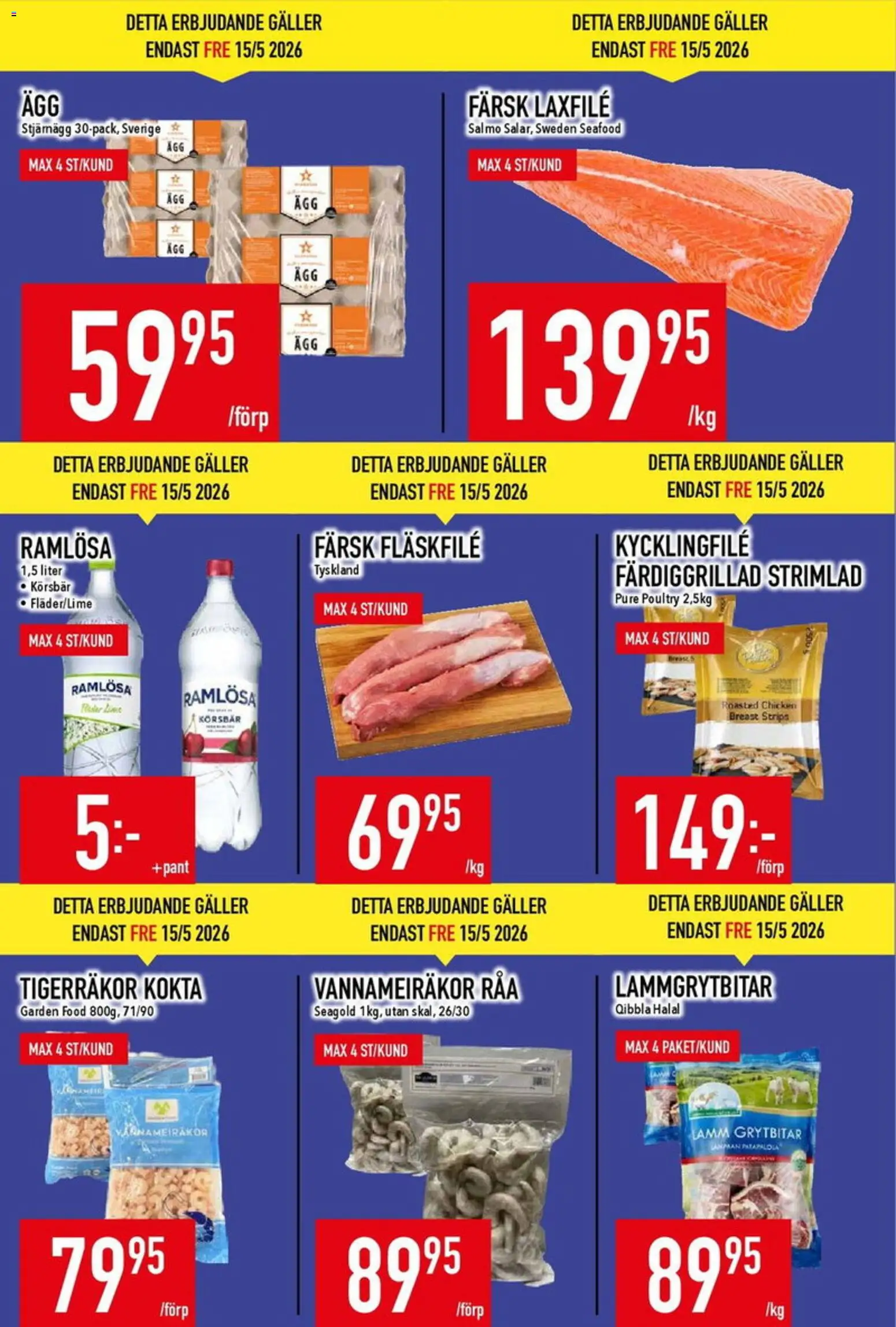 Matdax reklamblad aktuell från 11.05.2026 | Sida: 4 | Produkter: Kycklingfile, Galler, Körsbär