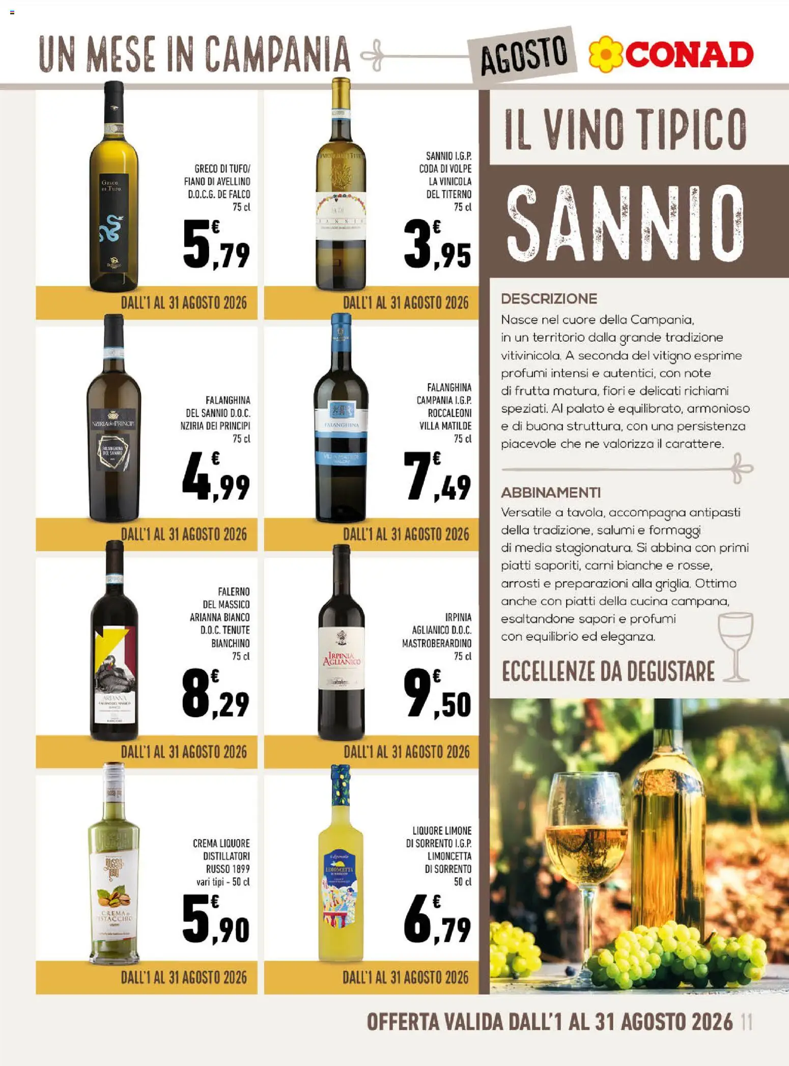 Volantino Conad del 01/08/2026 | Pagina: 11 | Prodotti: Crema, Frutta, Vino, Liquore