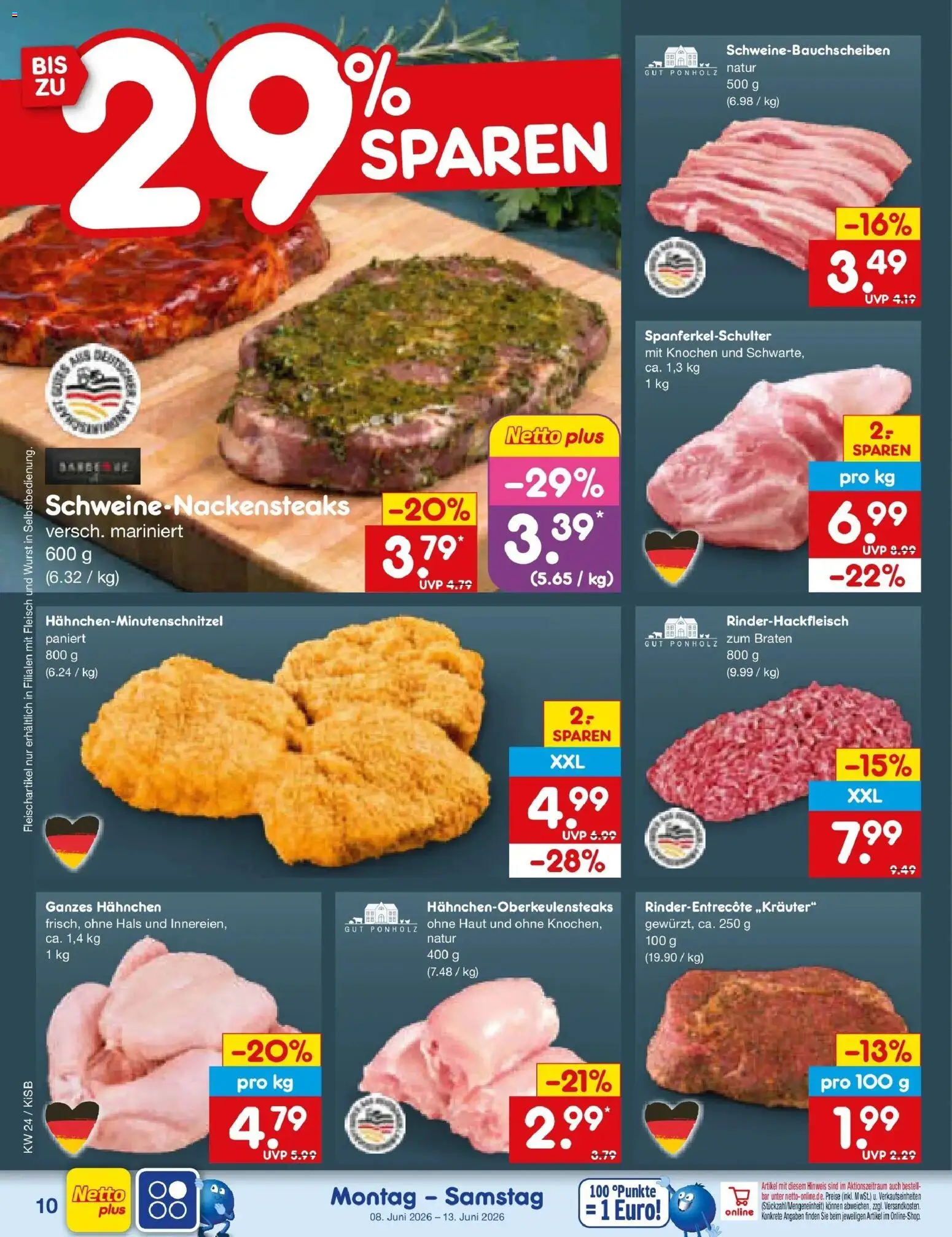 Netto Marken-Discount Prospekt Bad Friedrichshall – gültig ab 08.06.2026 | Seite: 16 | Produkte: Hahnchen, Wurst, Fleisch