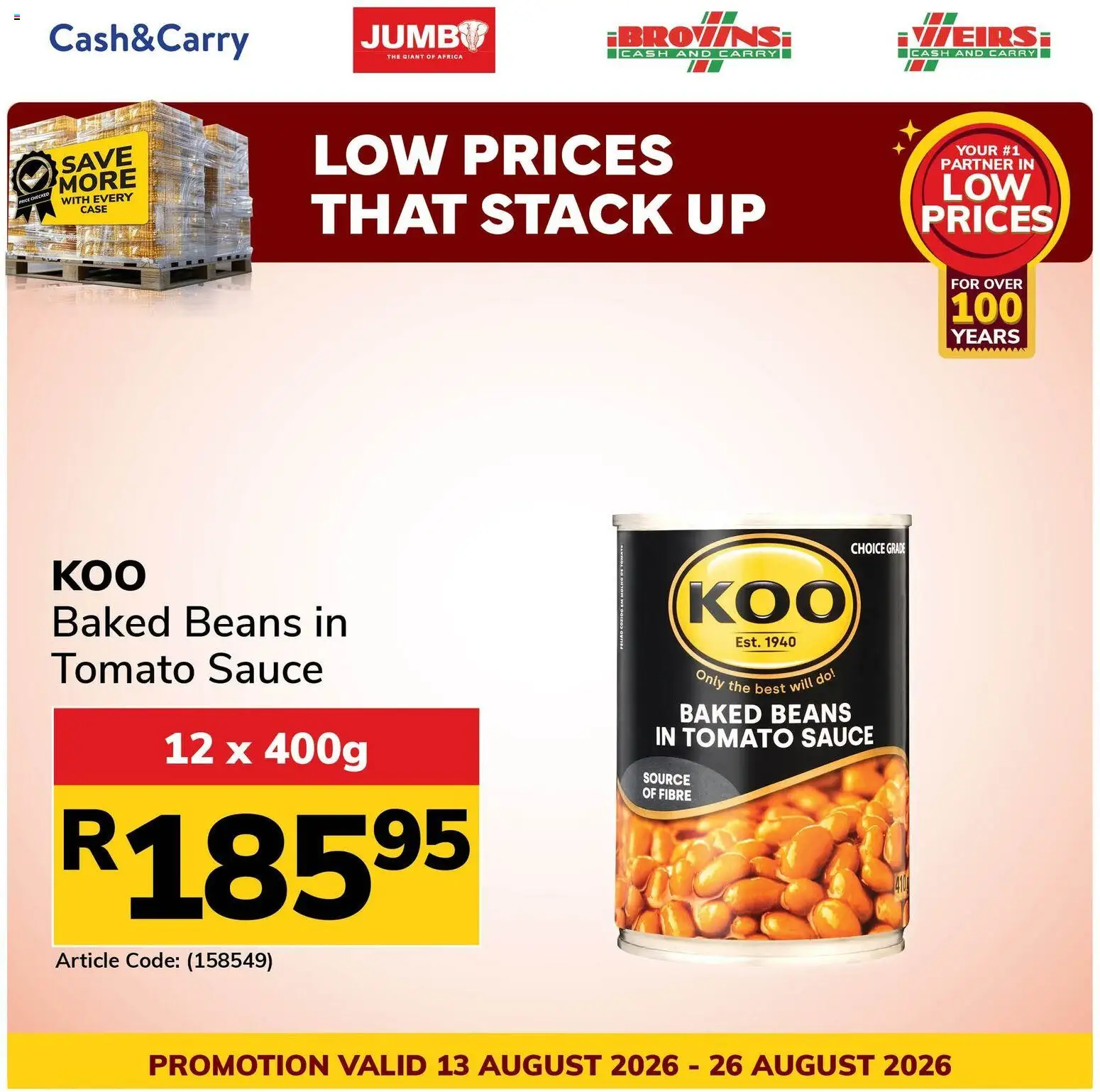 New Jumbo catalogue – valid from 13/08/2026 | Page: 3 | Products: Beans, Baked beans, Case, Sauce