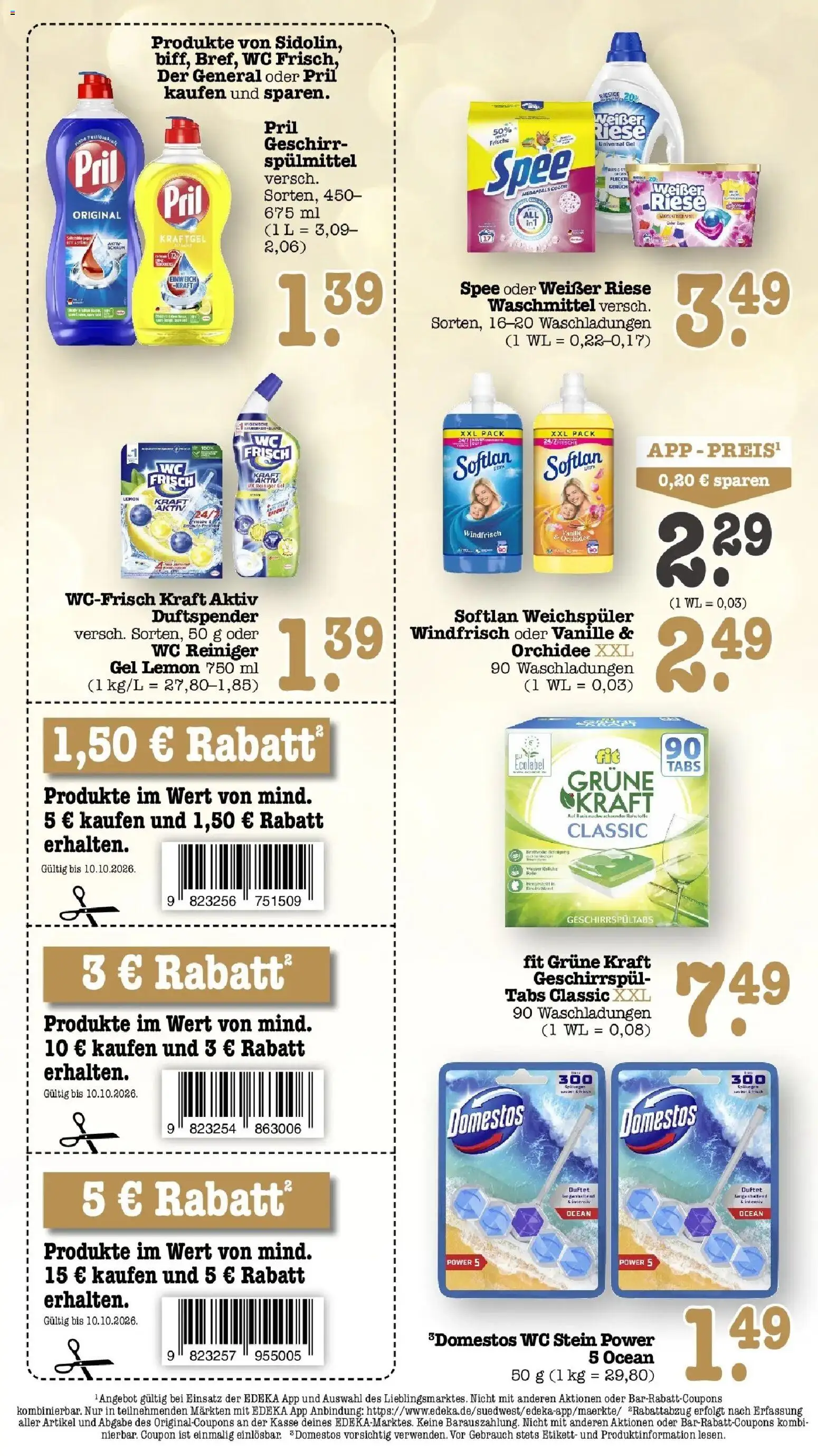Edeka Prospekt Bühlertal (ab 05.10.2026) » Angebote Online | Seite: 68 | Produkte: Orchidee, Spee, Waschmittel, WC Stein